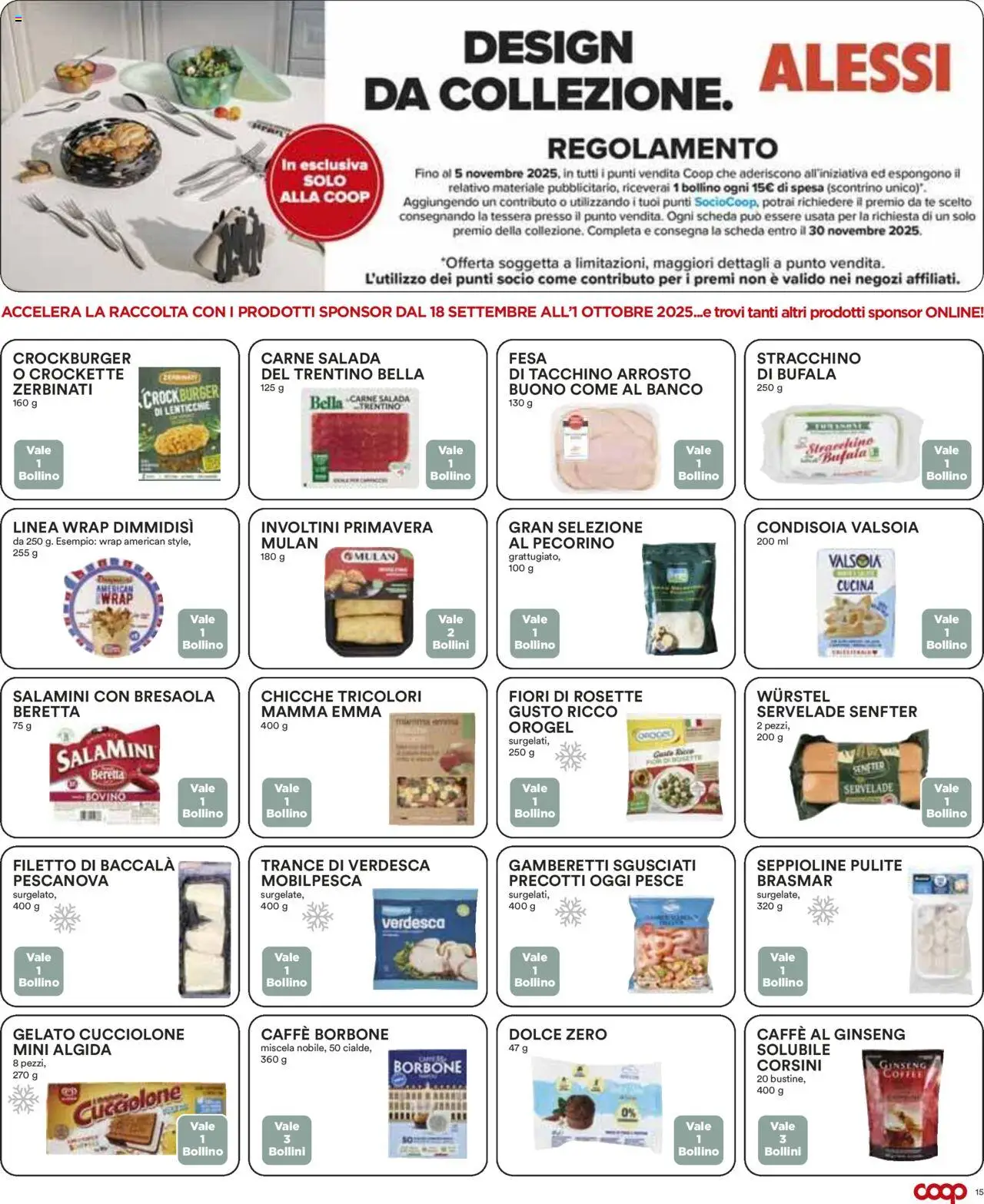 Volantino COOP del 18.09.2025 | Pagina: 15 | Prodotti: Bovino, Pesce, Bresaola, Gelato