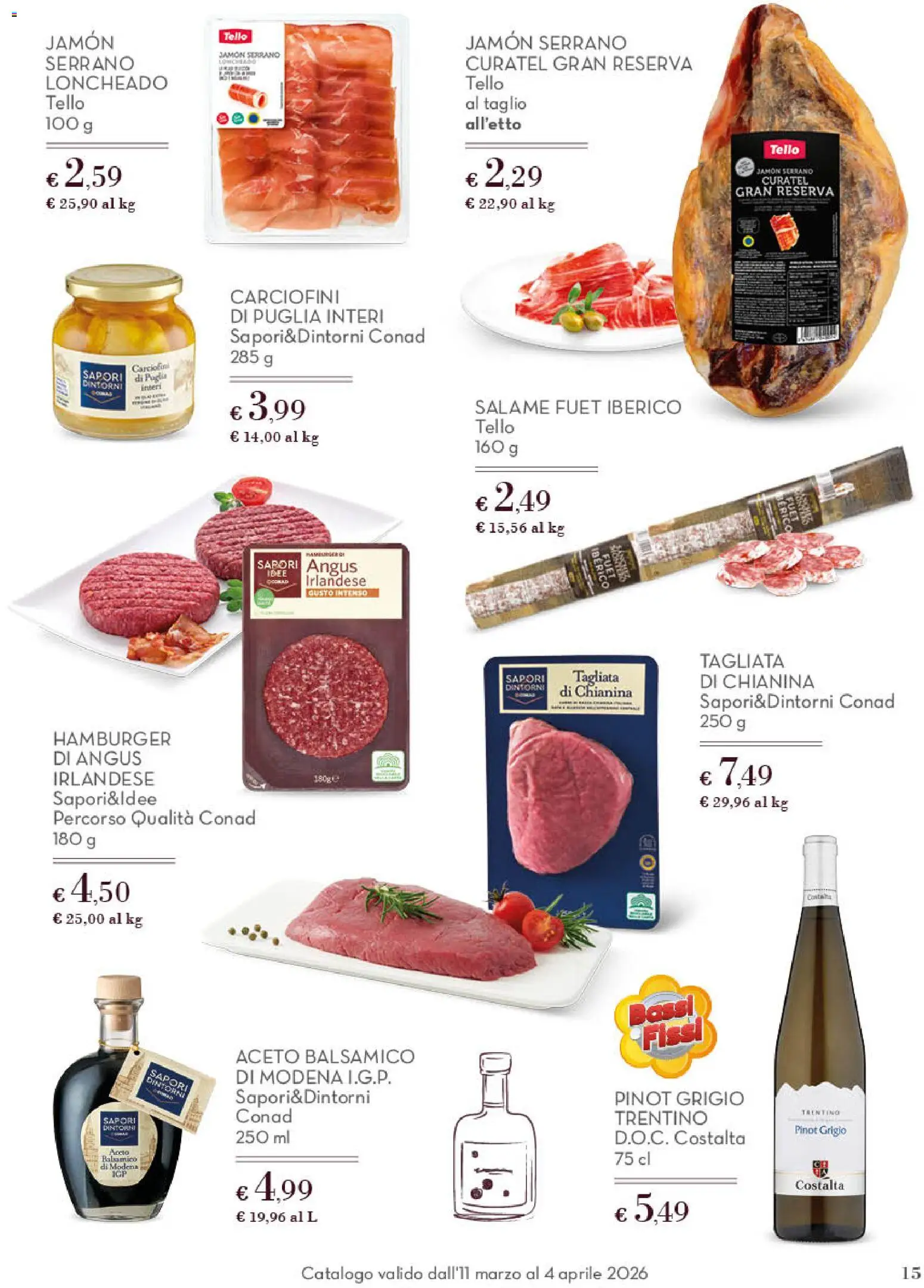 Volantino Spazio Conad del 11.03.2026 | Pagina: 15 | Prodotti: Salame, Aceto, Hamburger