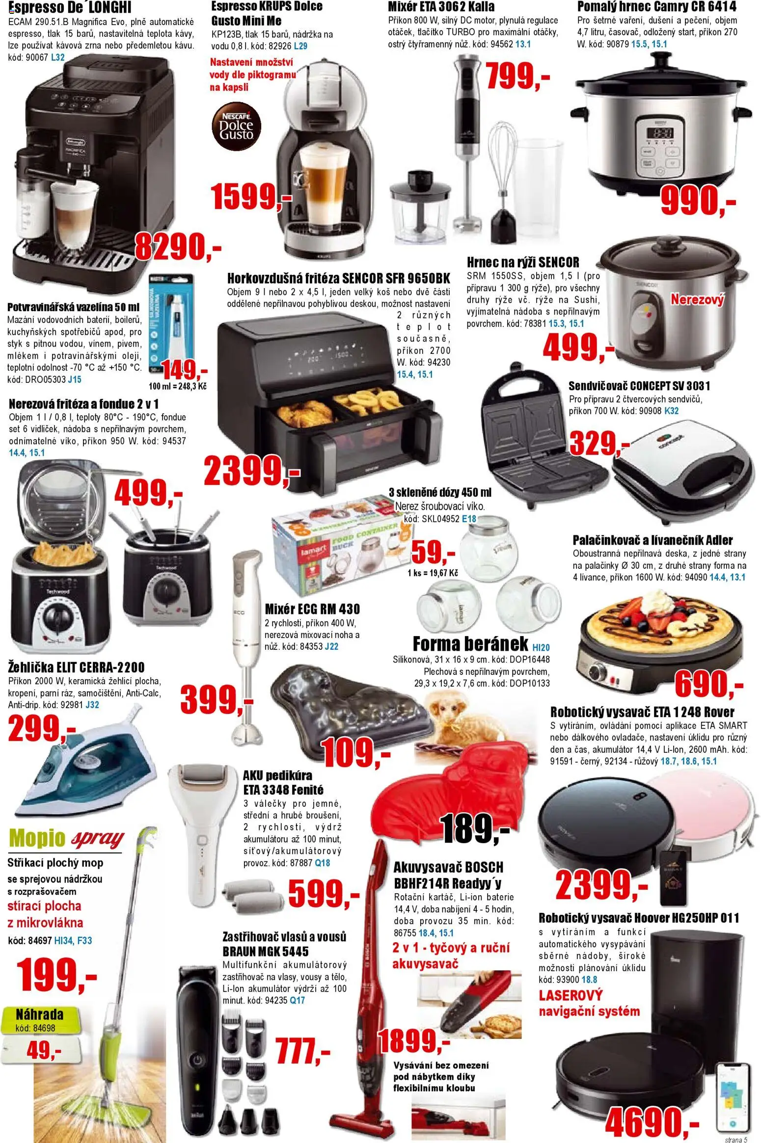 Eva supermarket leták od 25.02.2026 | Strana: 5 | Produkty: Fondue, Palačinky, Zastřihovač, Sendvičovač