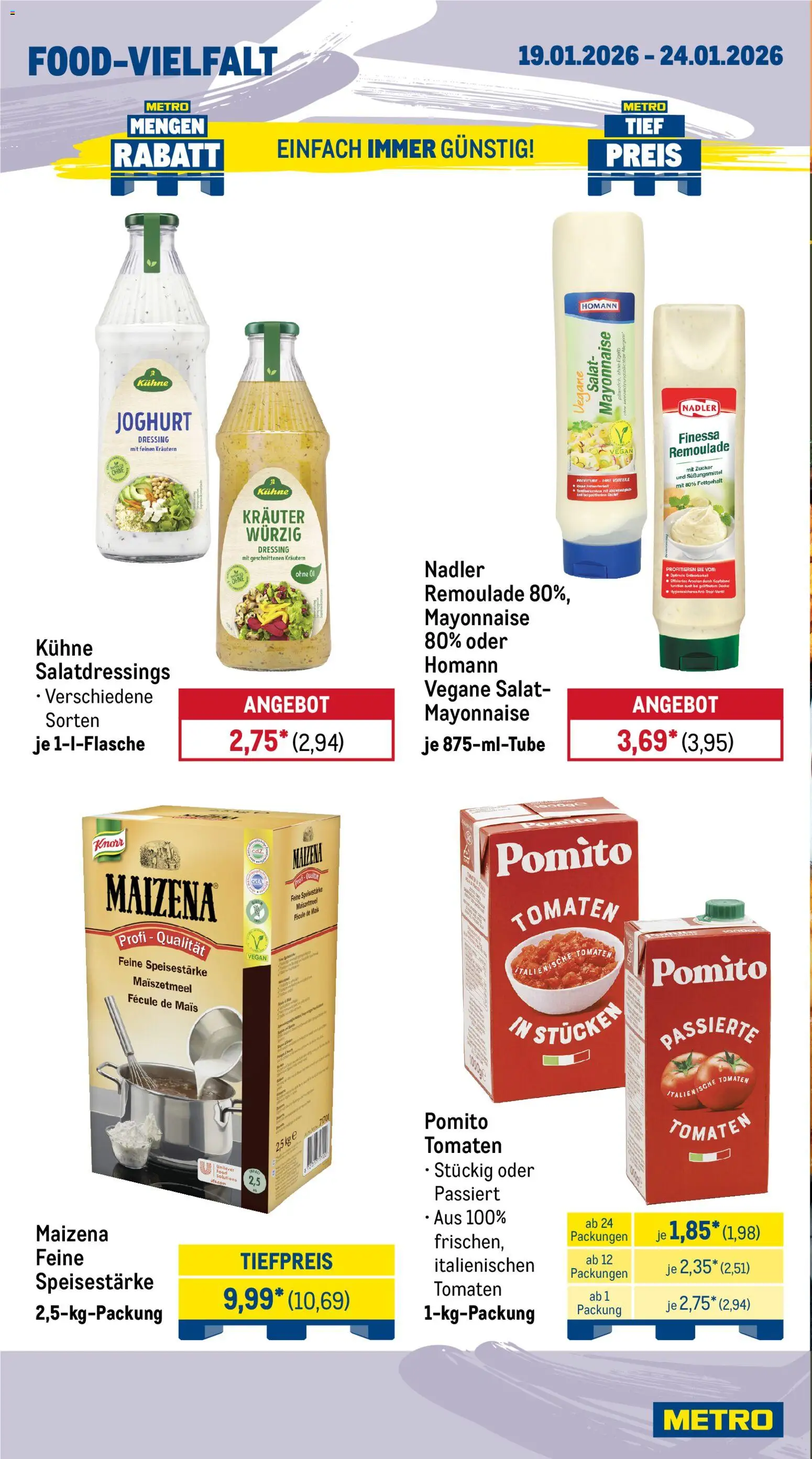 Metro Wochen-Angebote Gastro – gültig ab 19.01.2026 | Seite: 14 | Produkte: Dressing, Tomaten, Zucker, Salat