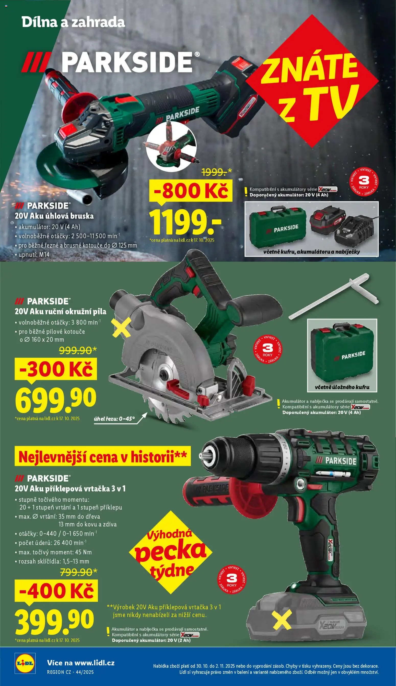 Lidl leták od 30.10.2025 | Strana: 30 | Produkty: Aku příklepová vrtačka, Parkside, Zahrada, Pila