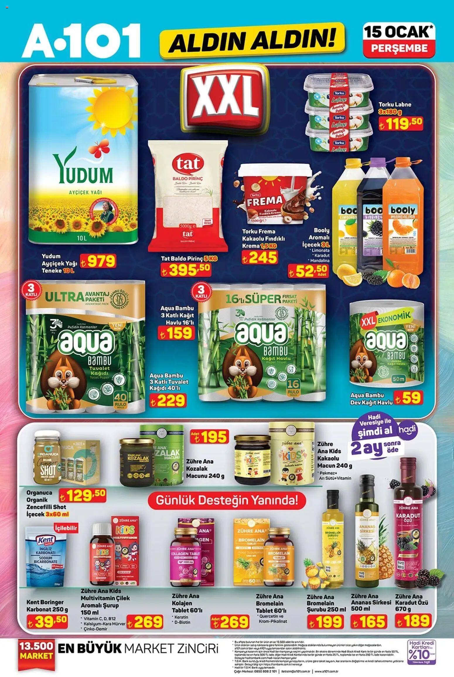 A101 Katalog Aldın Aldın - 15.01.2026 tarihinden itibaren geçerlidir | Sayfa: 2 | Ürünler: Limonata, Mandalina, Tuvalet kağıdı, Tablet