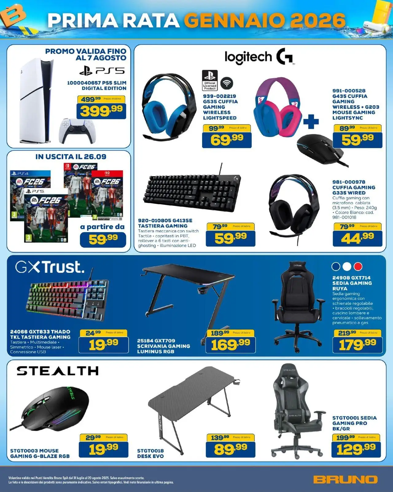 Volantino BRUNO del 31.07.2025 | Pagina: 13 | Prodotti: Microfono, USB, Sedia, Scrivania