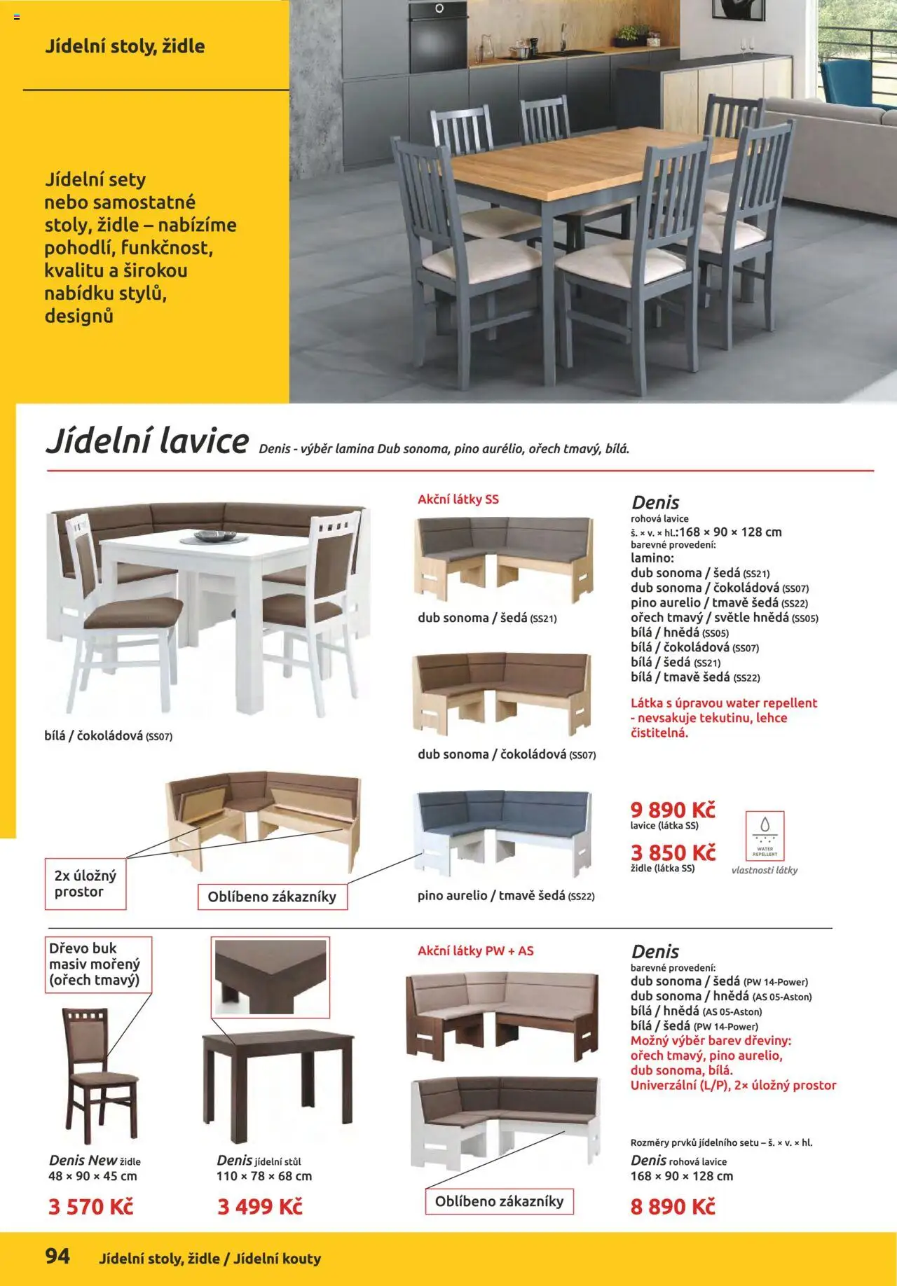 ORFA nábytek katalog 2025-2026 od 01.10.2025 | Strana: 94 | Produkty: Stůl, Židle, Lavice