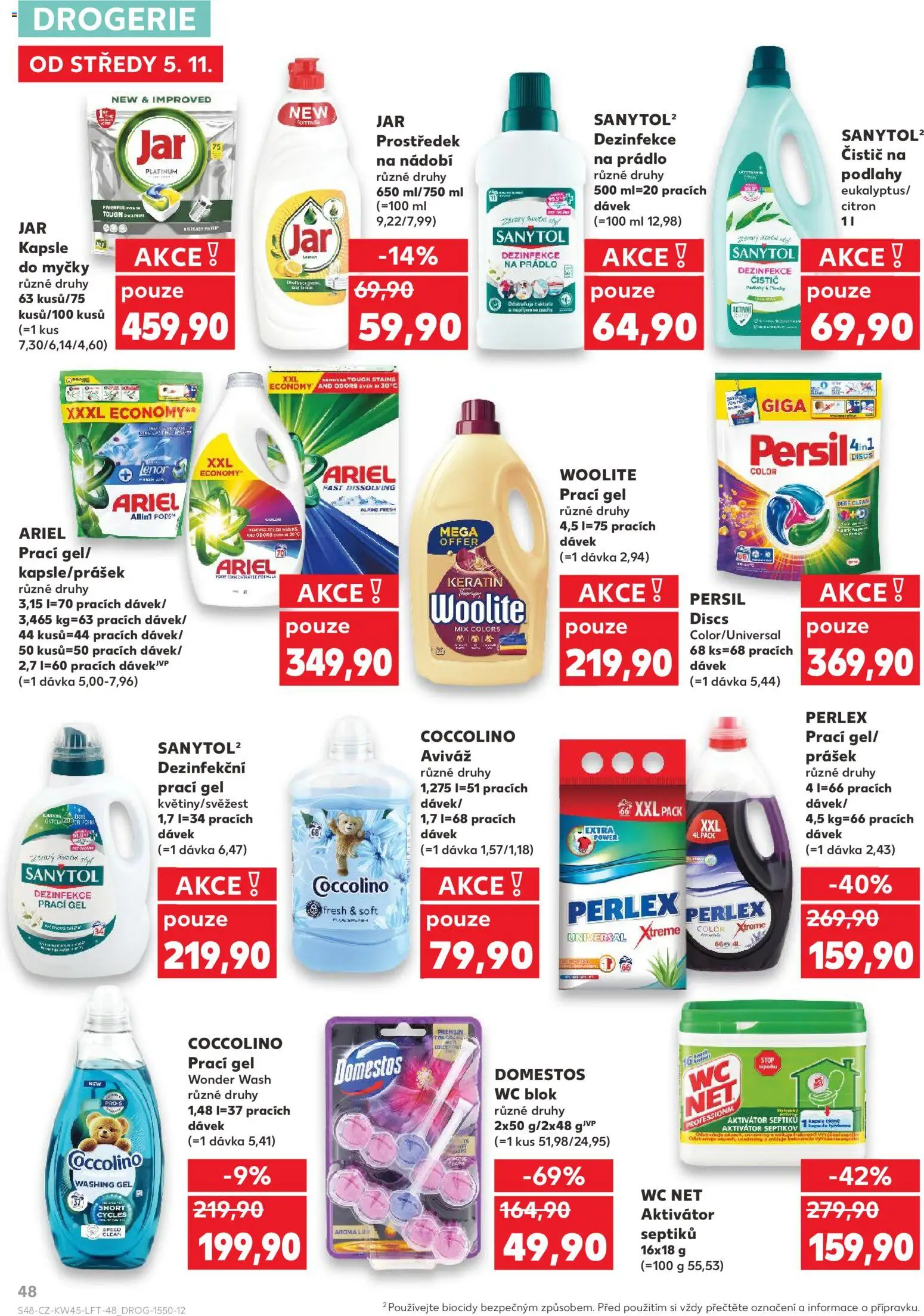 Kaufland leták - Liberec od 05.11.2025 | Strana: 48 | Produkty: Dezinfekce na prádlo, Ariel, Citron, Woolite