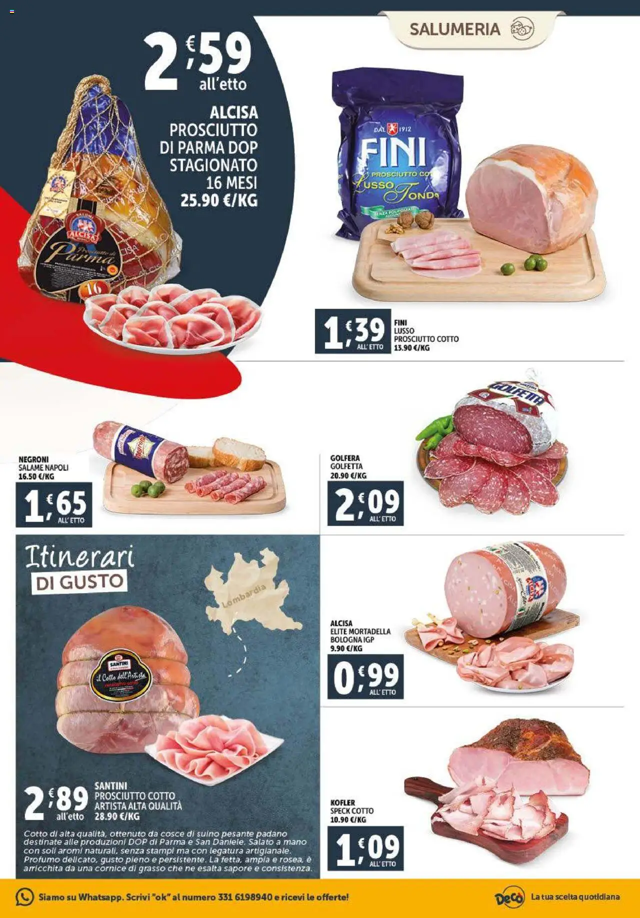 Volantino Decò del 16.10.2025 | Pagina: 5 | Prodotti: Speck, Prosciutto Cotto, Suino, Profumo