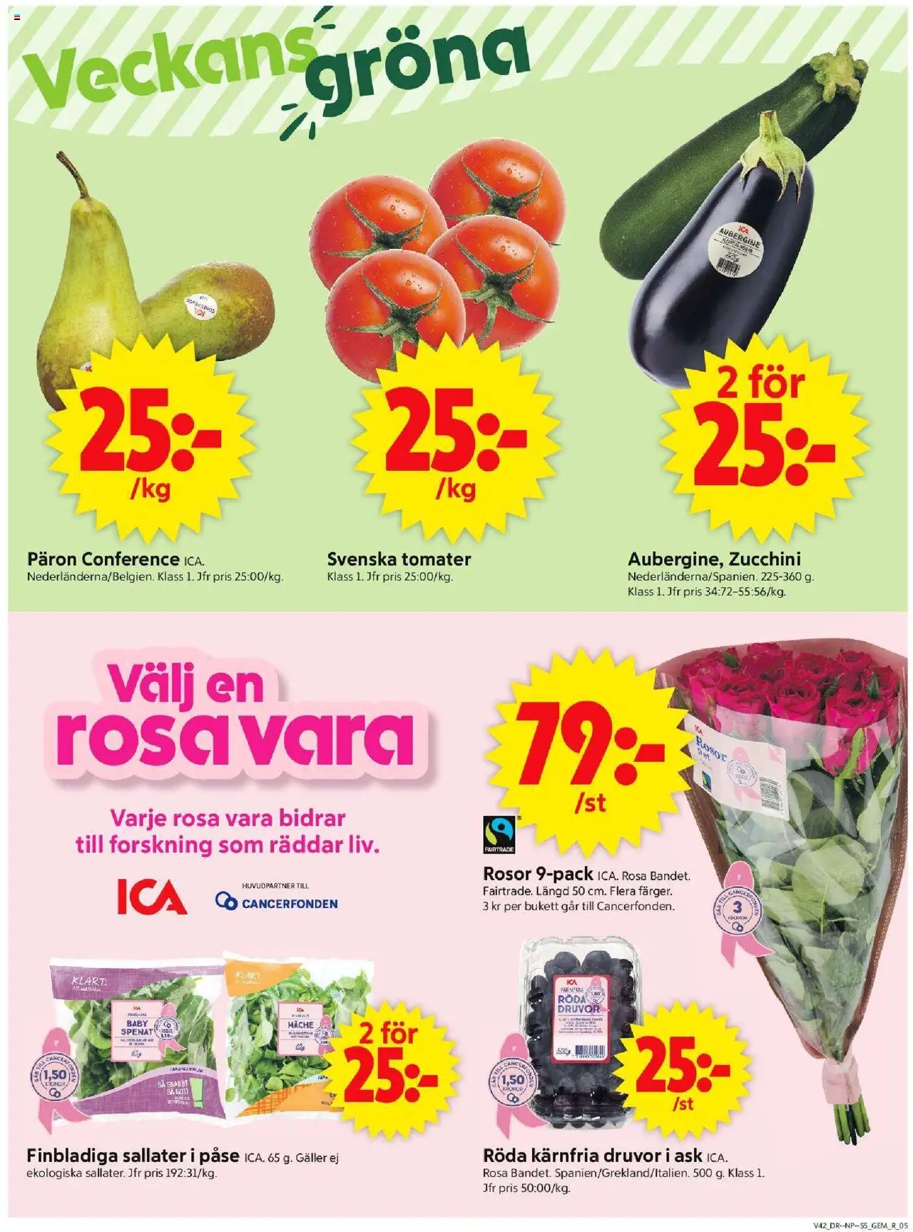 ICA Supermarket reklamblad aktuell från 13.10.2025 | Sida: 5 | Produkter: Gem, Spenat, Tomater, Zucchini