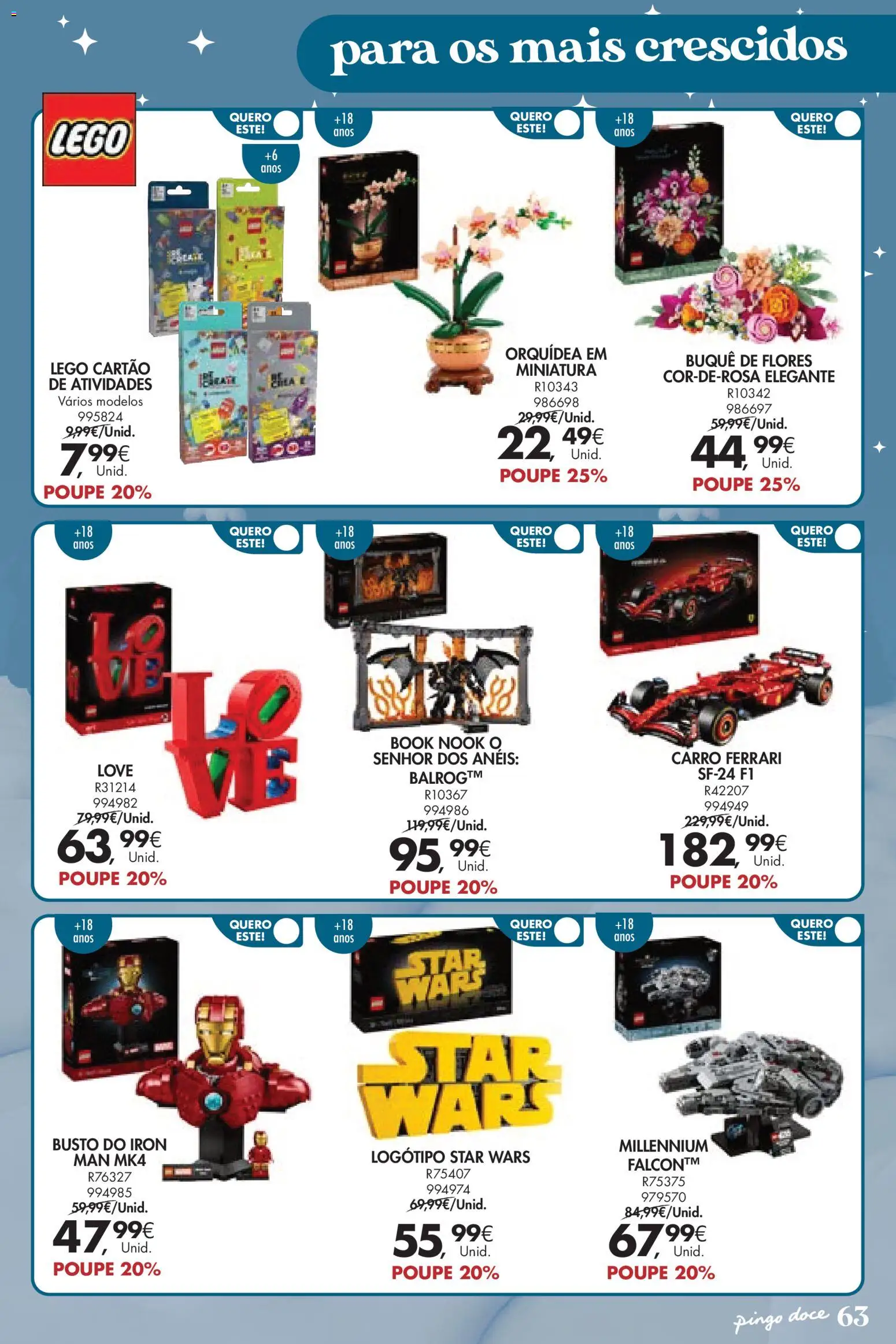 Pingo Doce  Brinquedos Natal Lojas Hipers │ válido de 18.11.2025 | Página: 63 | Produtos: Flores