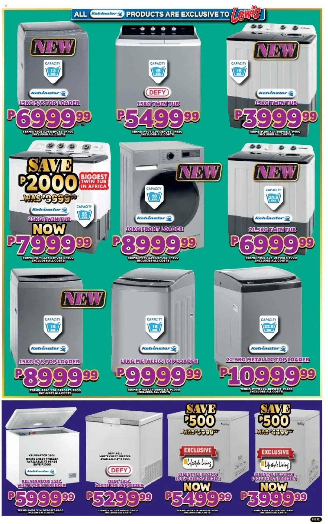 New Lewis Stores catalogue – valid from 01.10.2025 | Page: 17 | Products: Freezer, Chest freezer