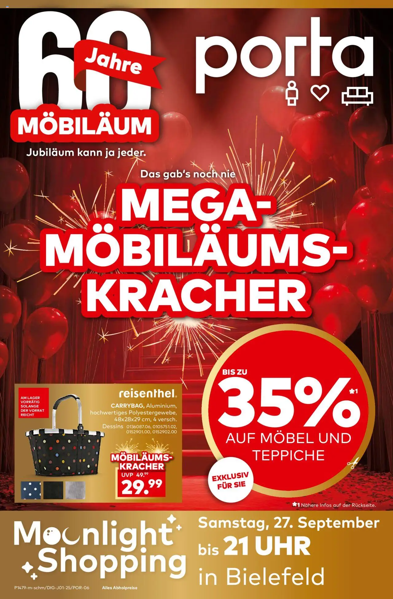Porta! Mega Möbiläumskracher - Bielefeld – gültig ab 21.09.2025 | Seite: 1 | Produkte: Uhr