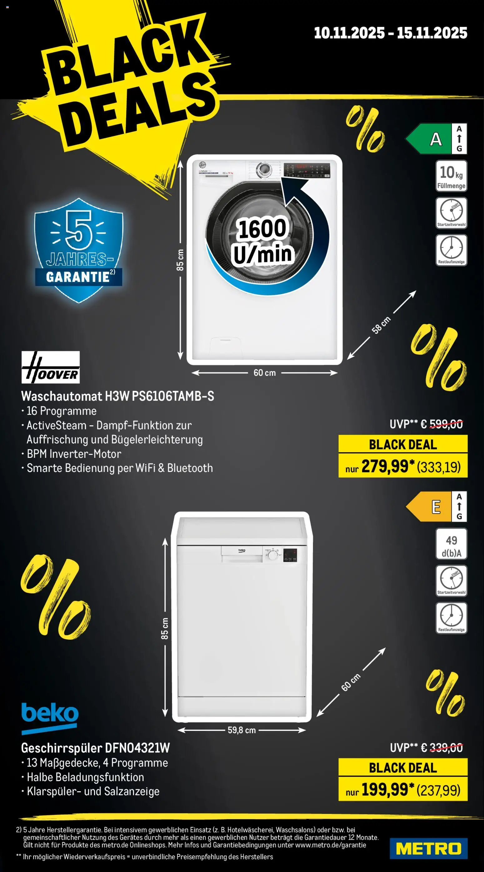 Metro - Black Friday – gültig ab 10.11.2025 | Seite: 18 | Produkte: Geschirrspüler, Klarspüler