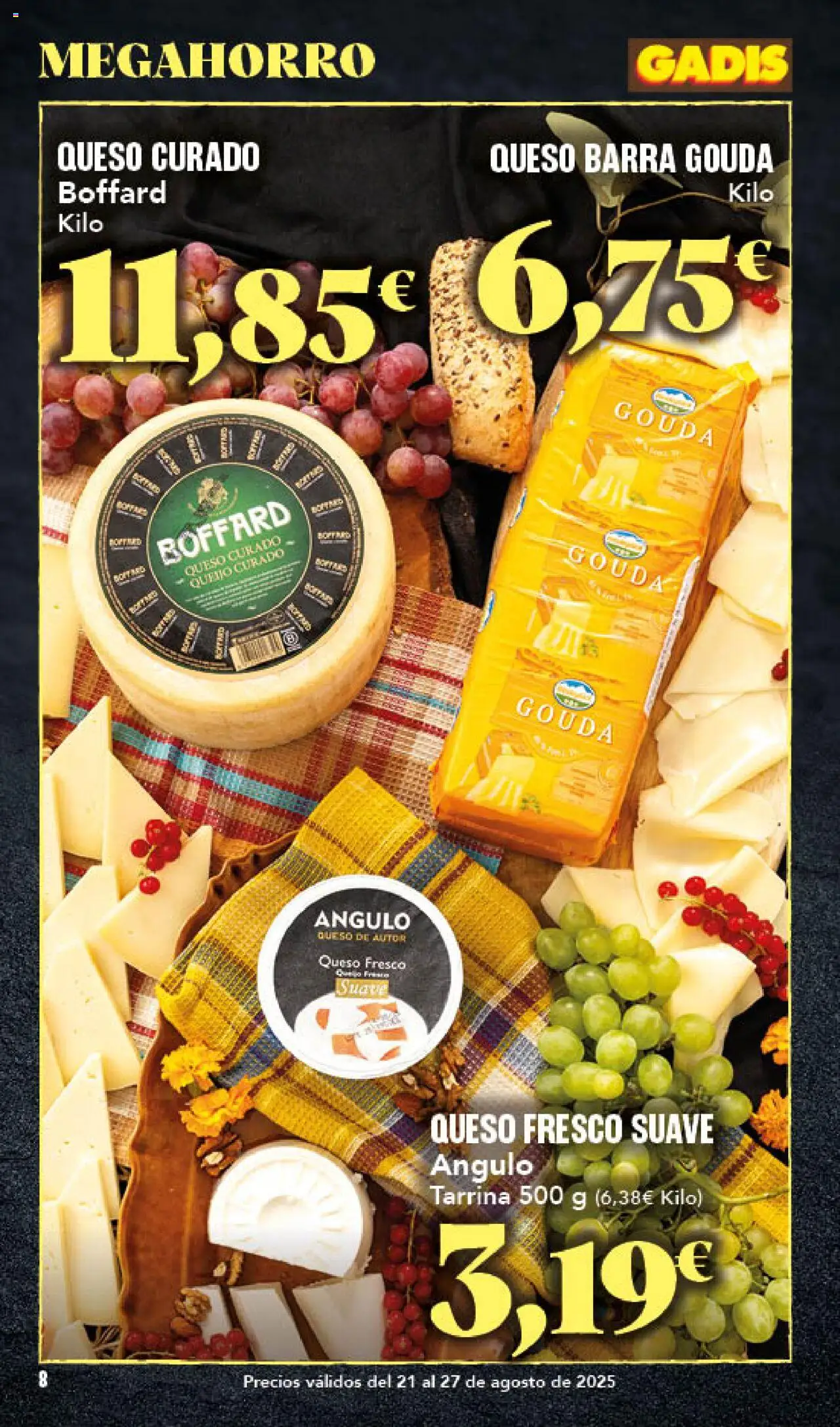 Gadis folleto │ válido desde el 21.08.2025 | Página: 8 | Productos: Queso, Queso fresco