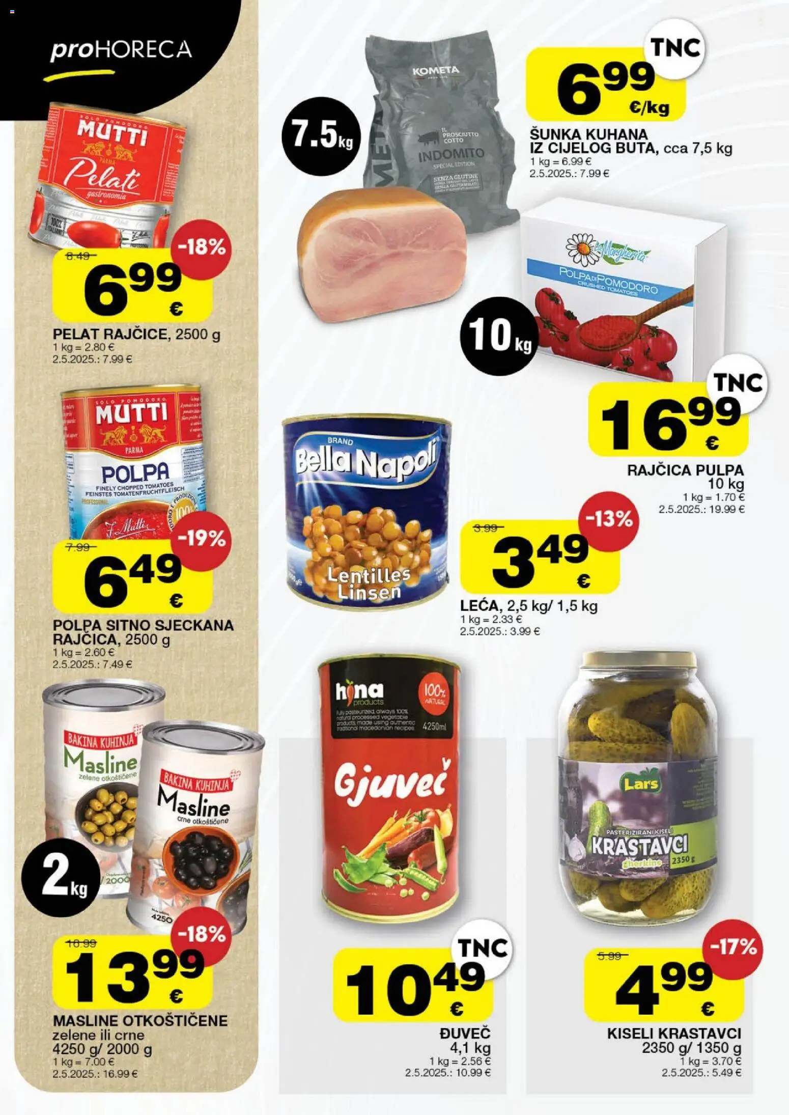 Stanić Diskont katalog | vrijedi od 19.02.2026 | Stranica: 2 | Proizvodi: Šunka, Masline, Krastavci, Kiseli krastavci