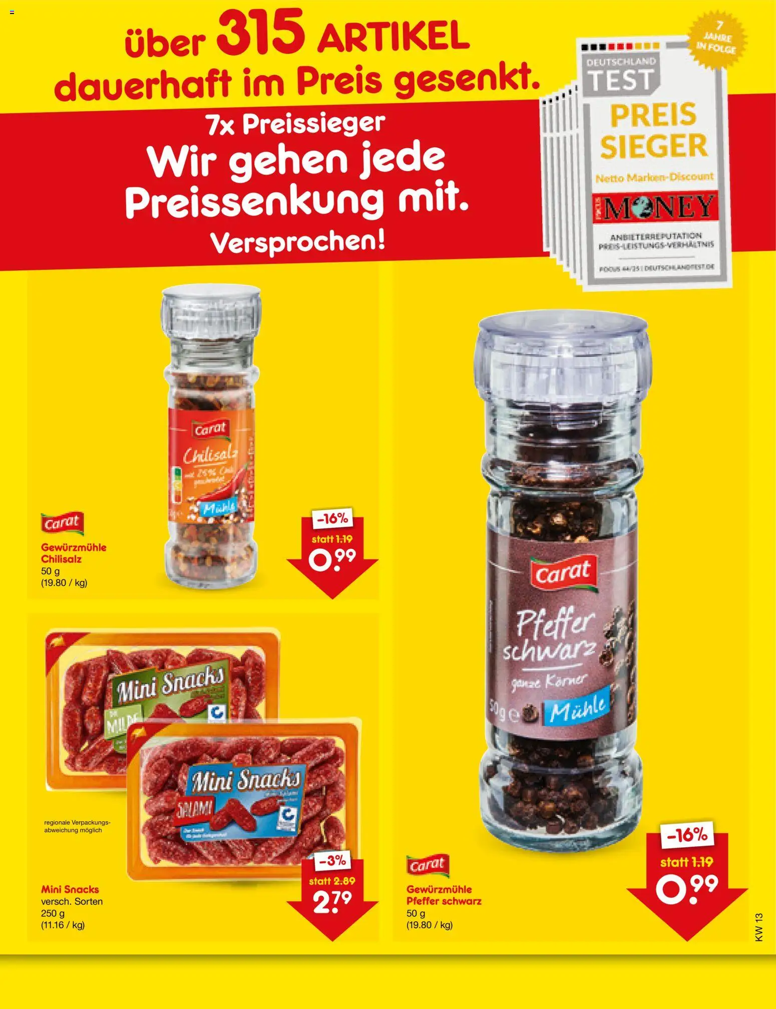Netto Marken-Discount Preissenkung auf Dauer – gültig ab 27.03.2026 | Seite: 2 | Produkte: Mühle, Pfeffer, Salami
