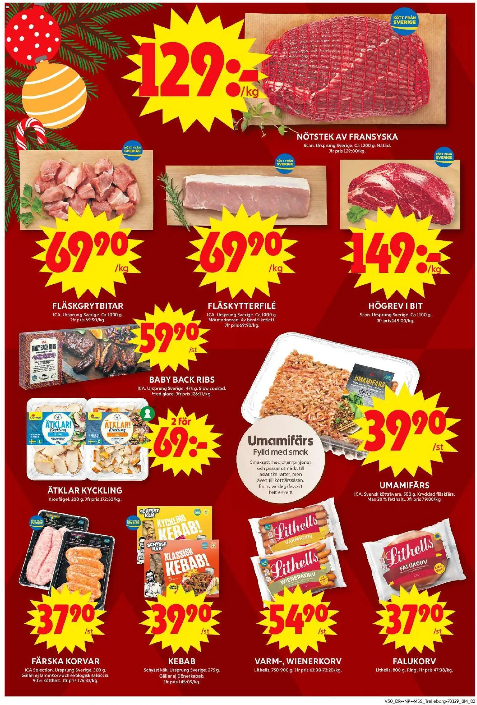 ICA Maxi reklamblad aktuell från 08.12.2025 | Sida: 2 | Produkter: Varmkorv, Galler, Falukorv, Wienerkorv