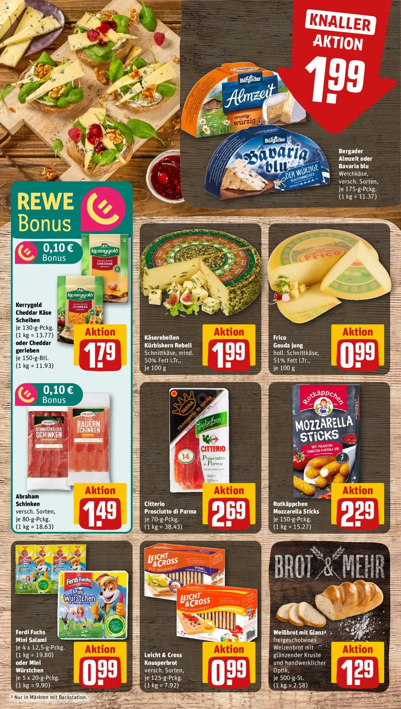 Rewe Prospekt 	 – gültig ab 20.10.2025 | Seite: 11 | Produkte: Mozzarella, Gouda, Salami, Schinken