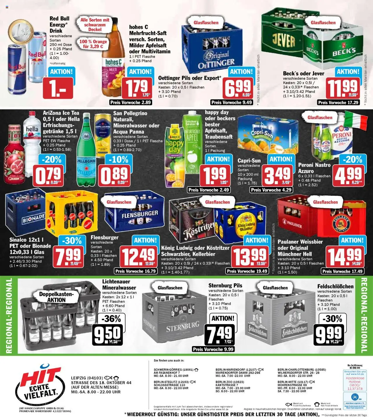 HIT - Sachsen - gültig ab dem 18.08.2025 | Seite: 19 | Produkte: Sinalco, Weißbier, Pils, Flensburger