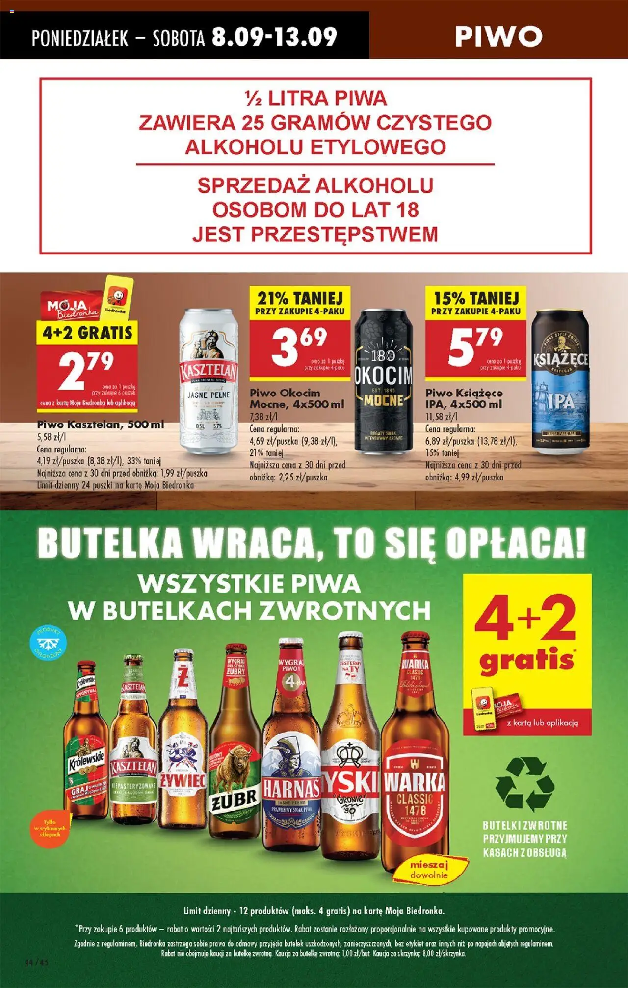 Biedronka gazetka od 08.09.2025 | Strona: 52 | Produkty: Karta, Warka, Tyskie, Piwo