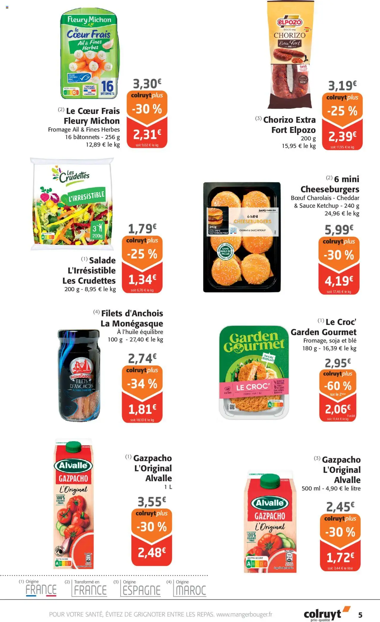 | Page: 5 | Produits: Salade, Fromage, Cheddar, Ketchup