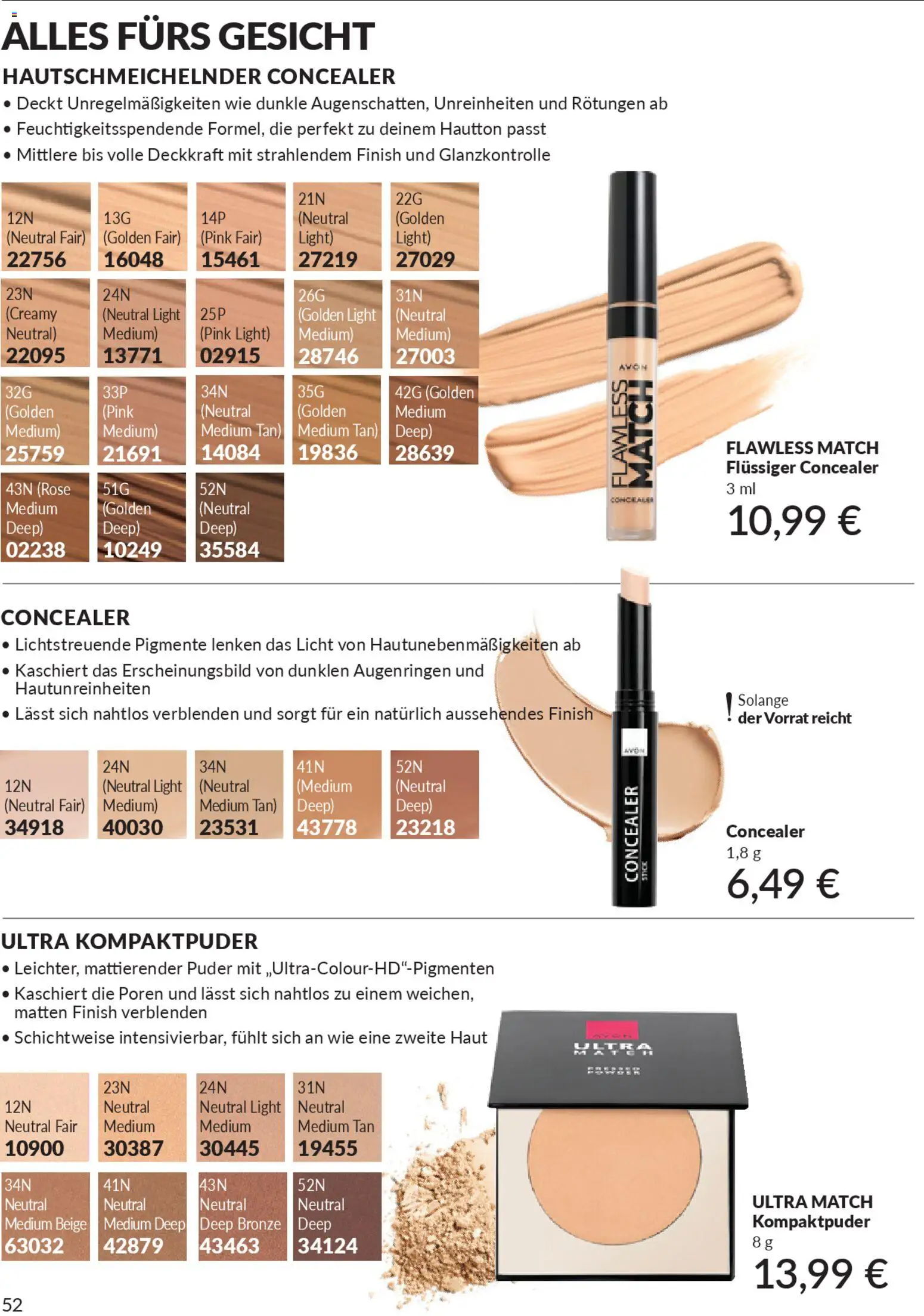 AVON Katalog Januar 2026 – gültig ab 01.01.2026 | Seite: 54 | Produkte: Concealer, Puder, Finish
