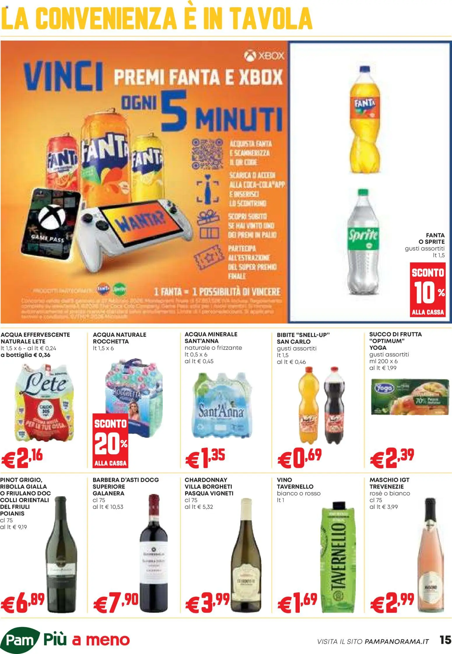 Volantino PAM del 12.02.2026 | Pagina: 15 | Prodotti: Acqua, Vino, Xbox, Bottiglia