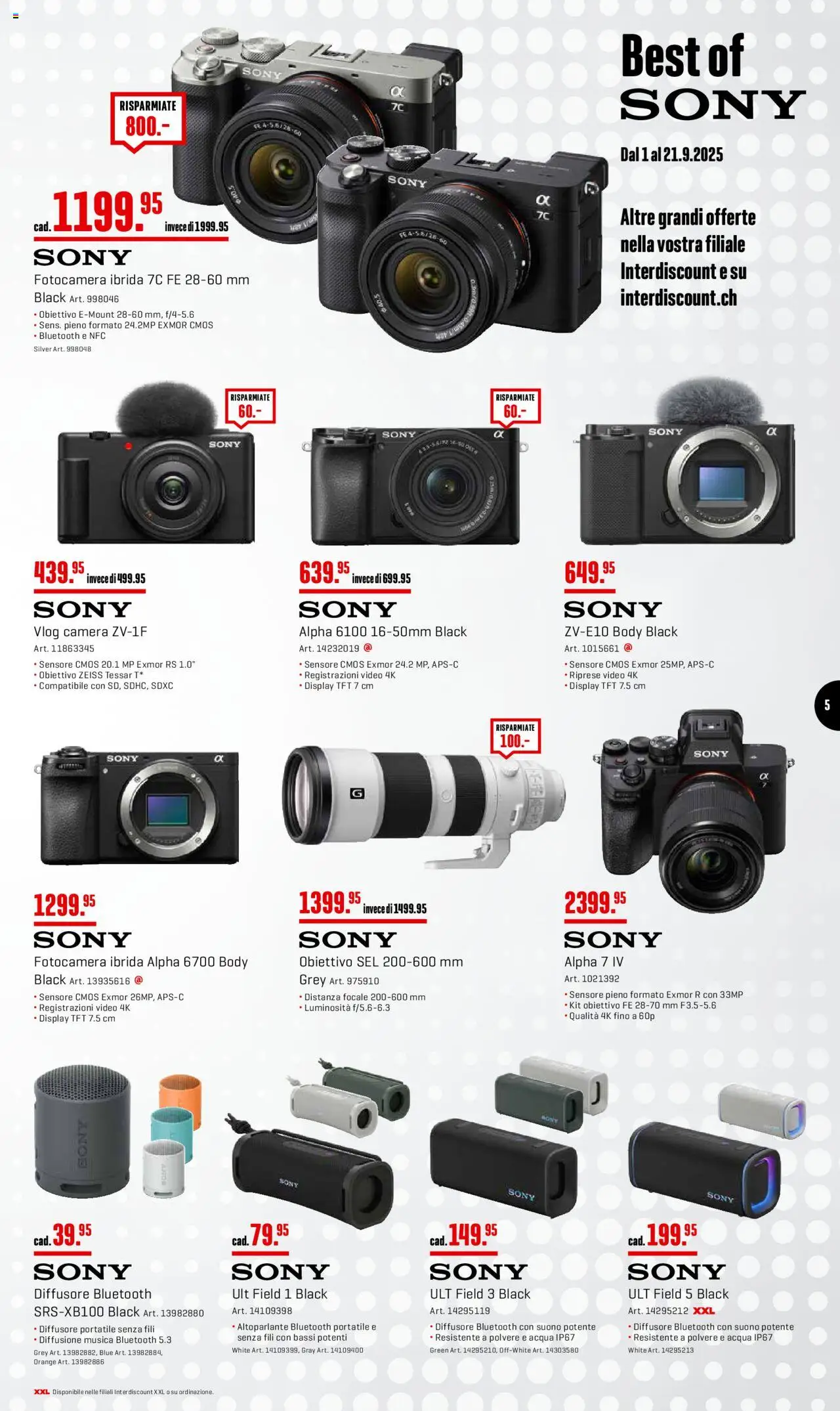 Interdiscount Aktionen Brand Love IT – gültig ab 08.09.2025 | Seite: 5 | Produkte: Video, Sony