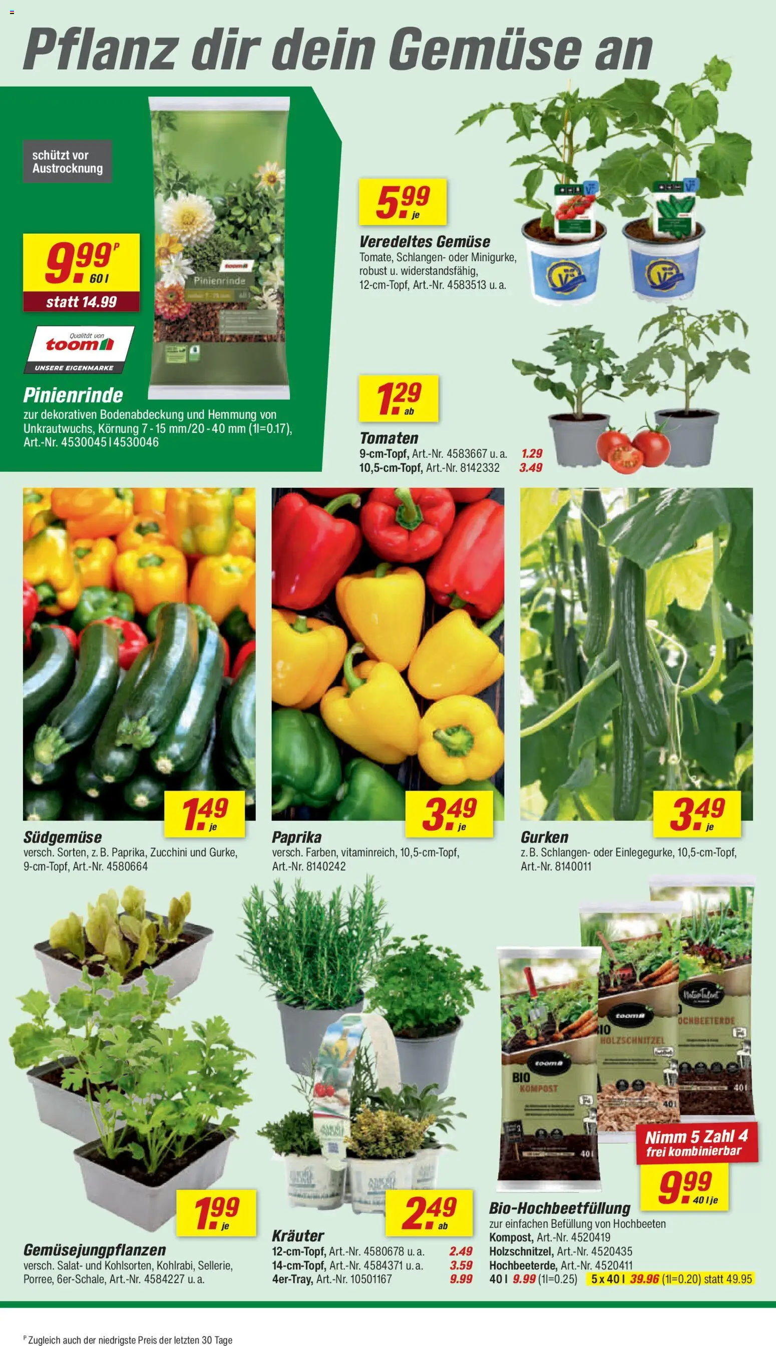 Toom Baumarkt Prospekt 	 – gültig ab 02.05.2026 | Seite: 4 | Produkte: Tomaten, Paprika, Gurken, Salat