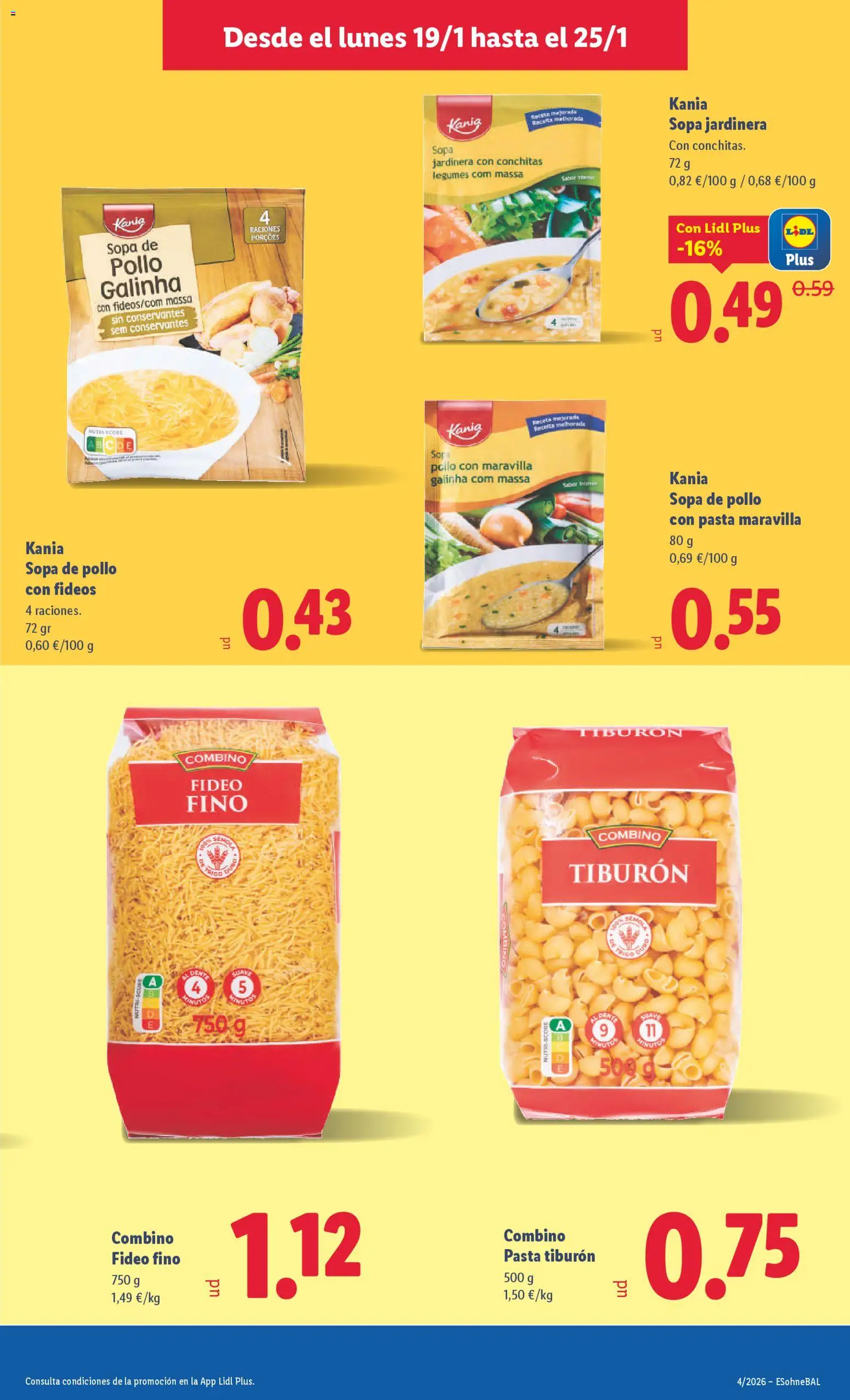 Lidl folleto │ válido desde el 19.01.2026 | Página: 15 | Productos: Jardinera, Fideos, Pasta