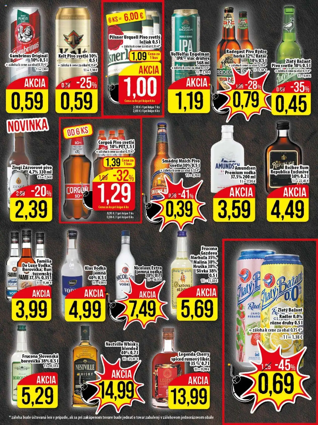 Klas leták │ platný od 28.07.2025 | Strana: 18 | Produkty: Pivo, Pilsner Urquell, Smädný Mních, Vodka