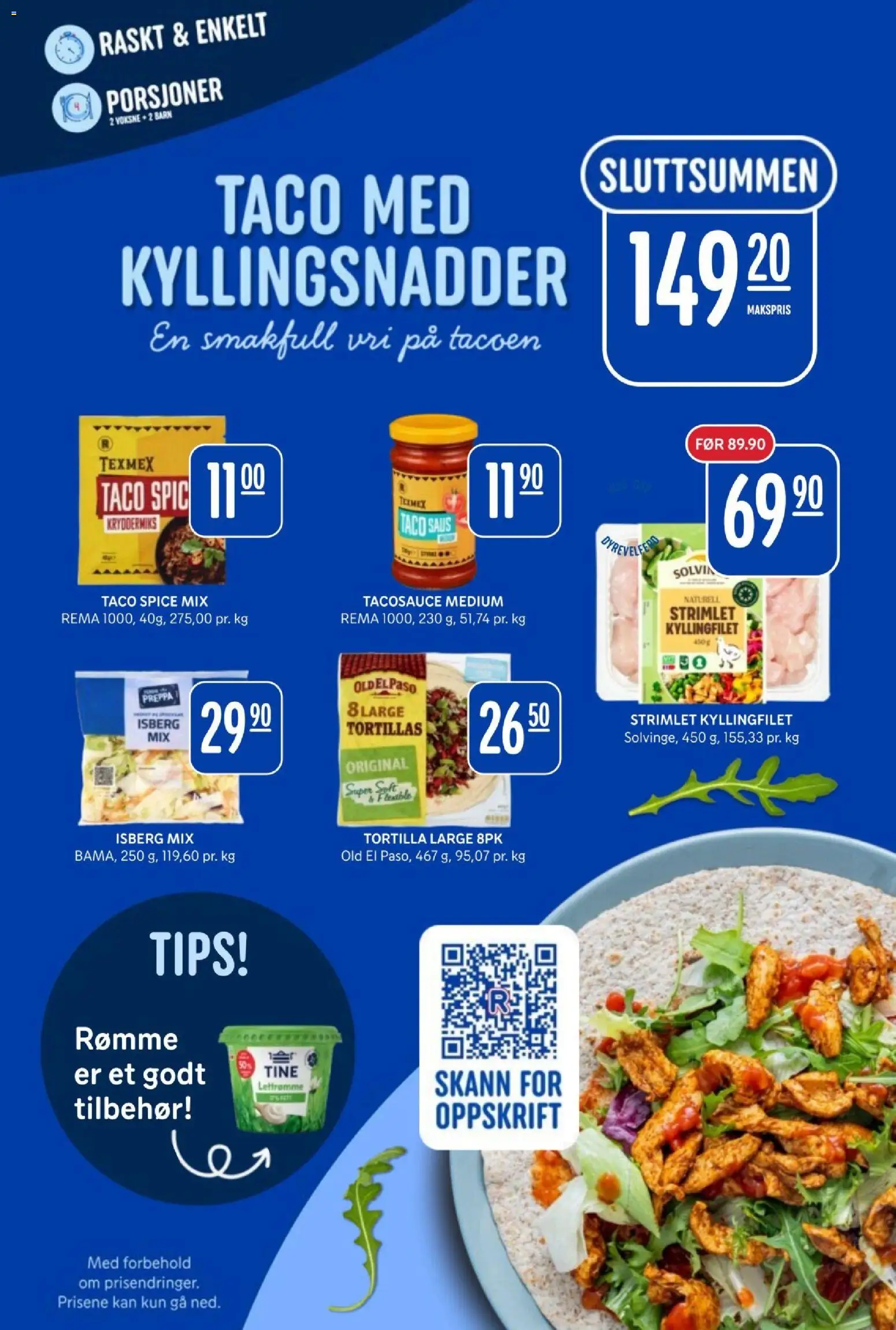 {H1} | Side: 6 | Produkter: Rømme, Saus, Taco