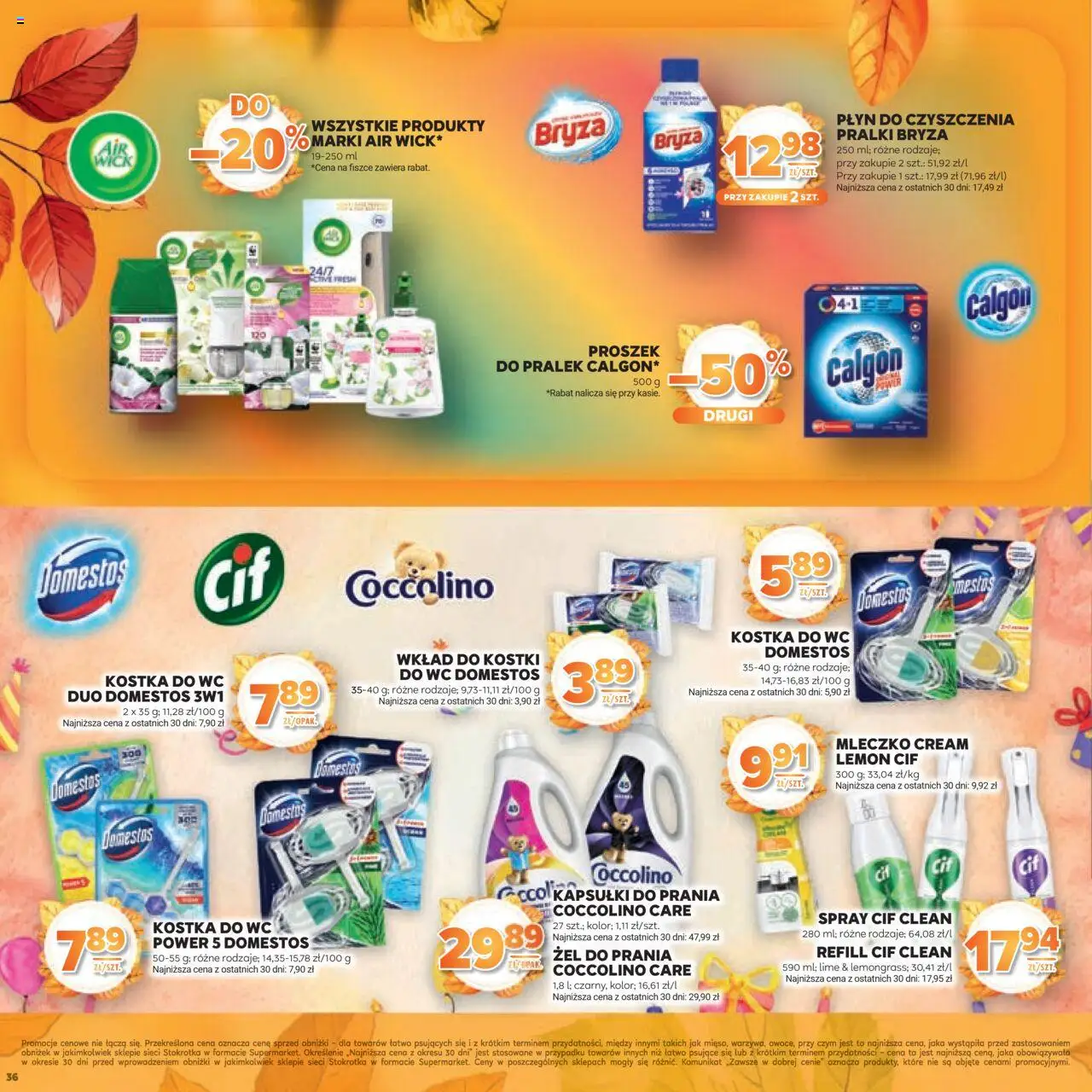 Stokrotka Gazetka - Jesiennie Inspiracje od 16.10.2025 | Strona: 36 | Produkty: Calgon, Stokrotka, Domestos, Kapsułki do prania