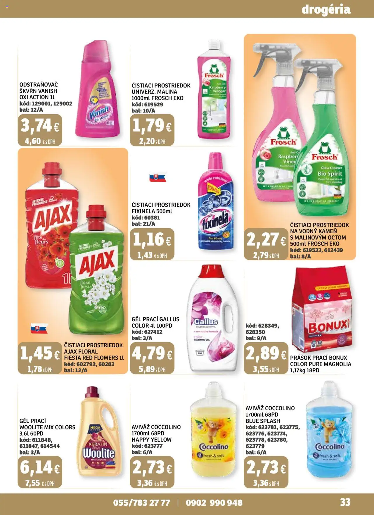 Nové Labaš akcie – leták je platný od 05.09.2025 | Strana: 33 | Produkty: Woolite, Aviváž, Bonux, Coccolino