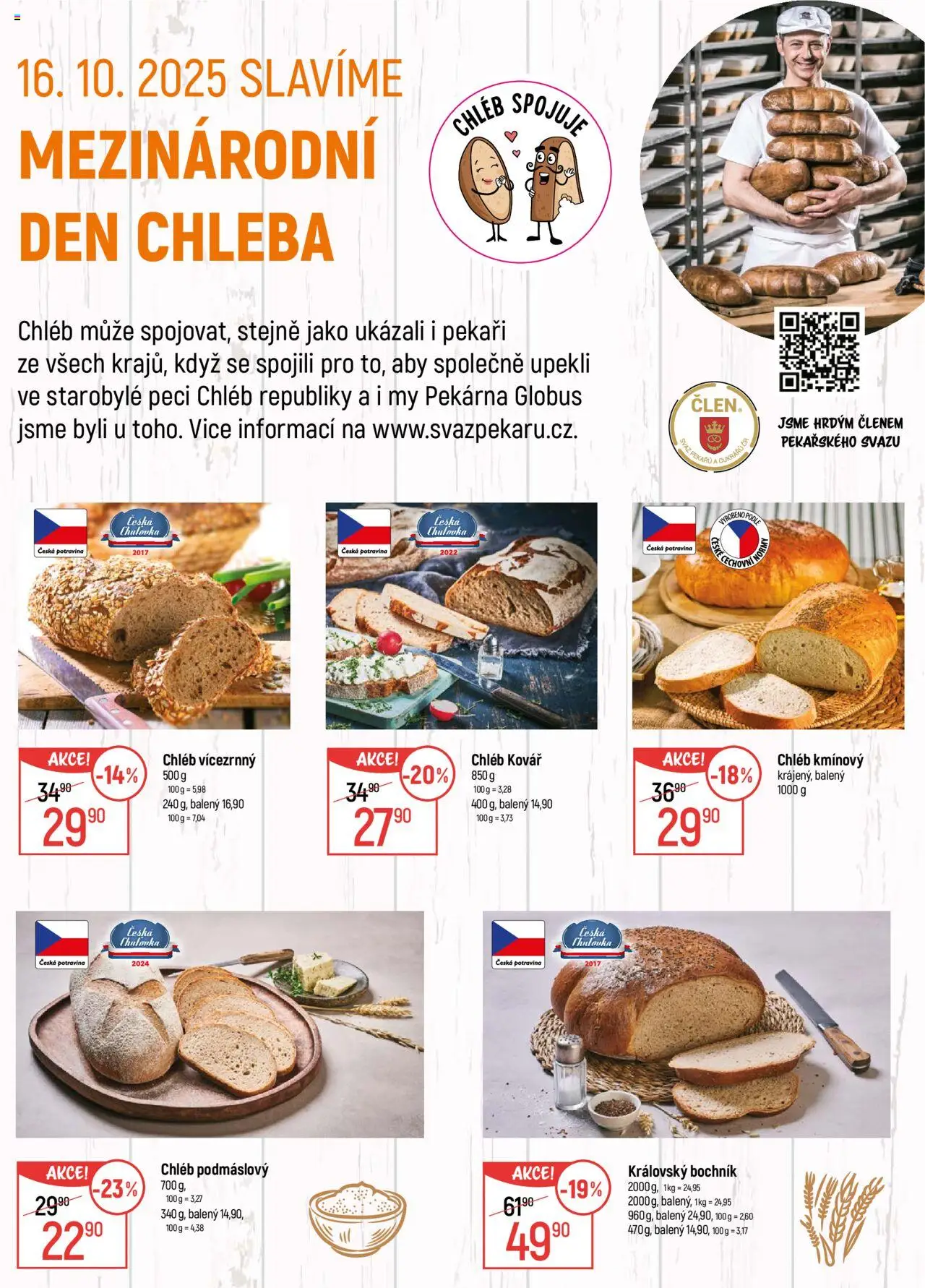 Globus leták - Chomutov od 15.10.2025 | Strana: 8 | Produkty: Chleba, Globus, Chléb, Pekárna