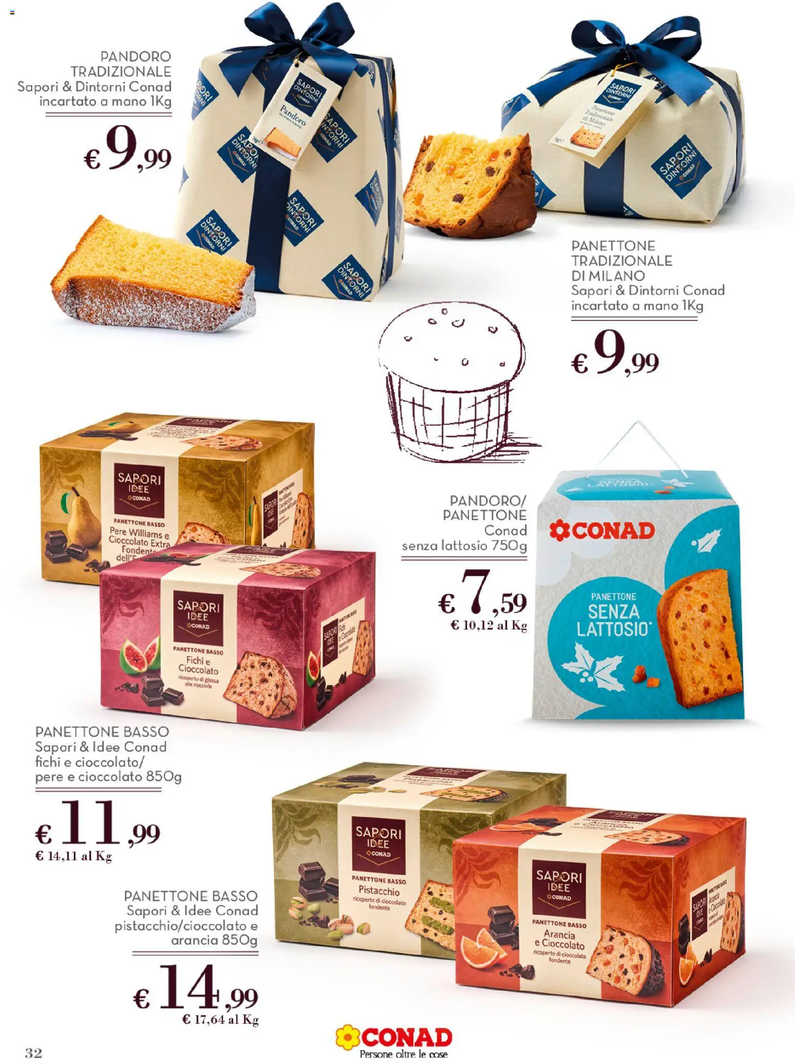 Volantino Conad del 01.12.2025 | Pagina: 32 | Prodotti: Cioccolato, Pandoro, Panettone, Glassa