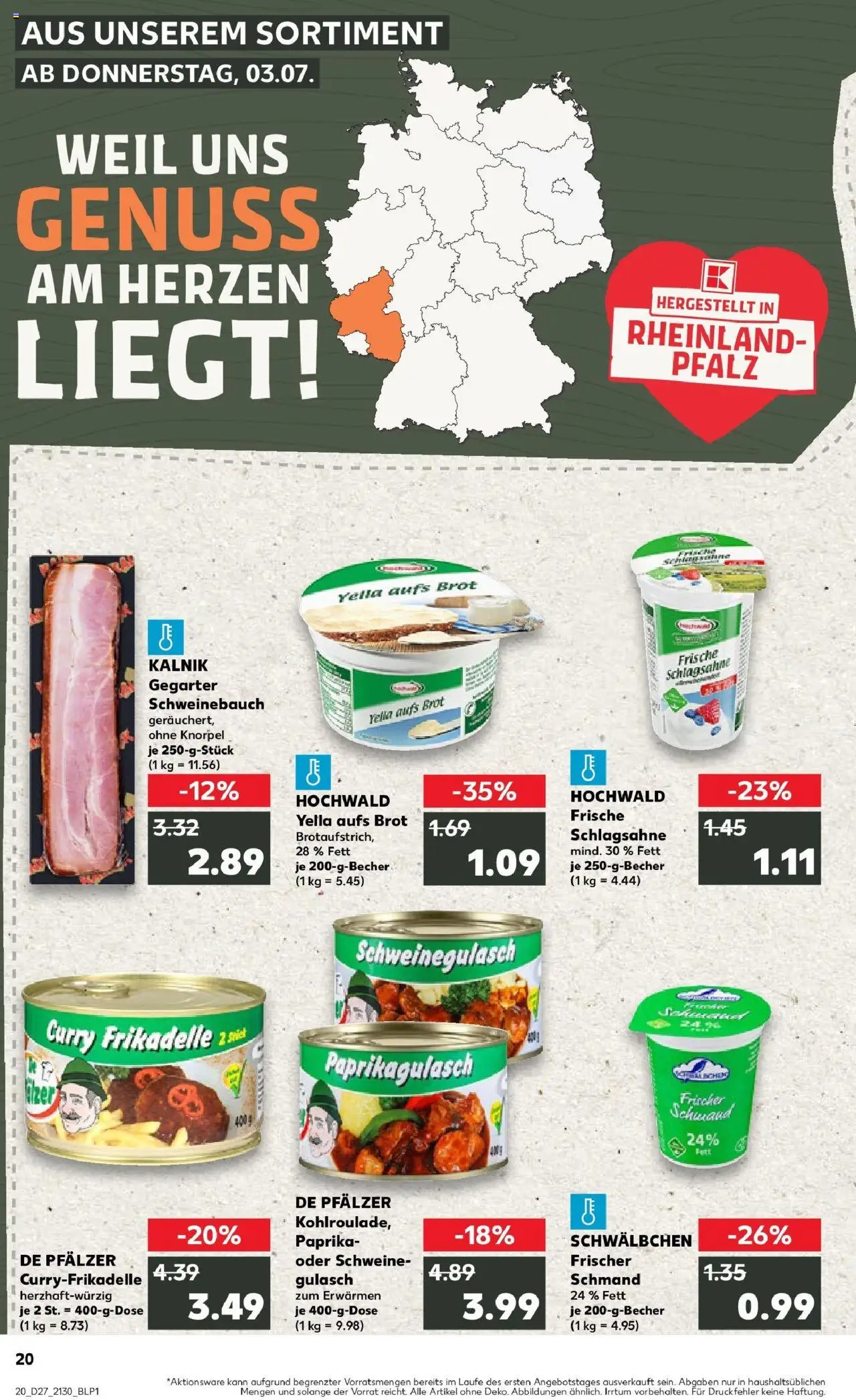 Kaufland prospekt Landau In Der Pfalz	 - gültig ab dem 06.07.2025 | Seite: 35 | Produkte: Schlagsahne, Schweinebauch, Paprika, Gulasch
