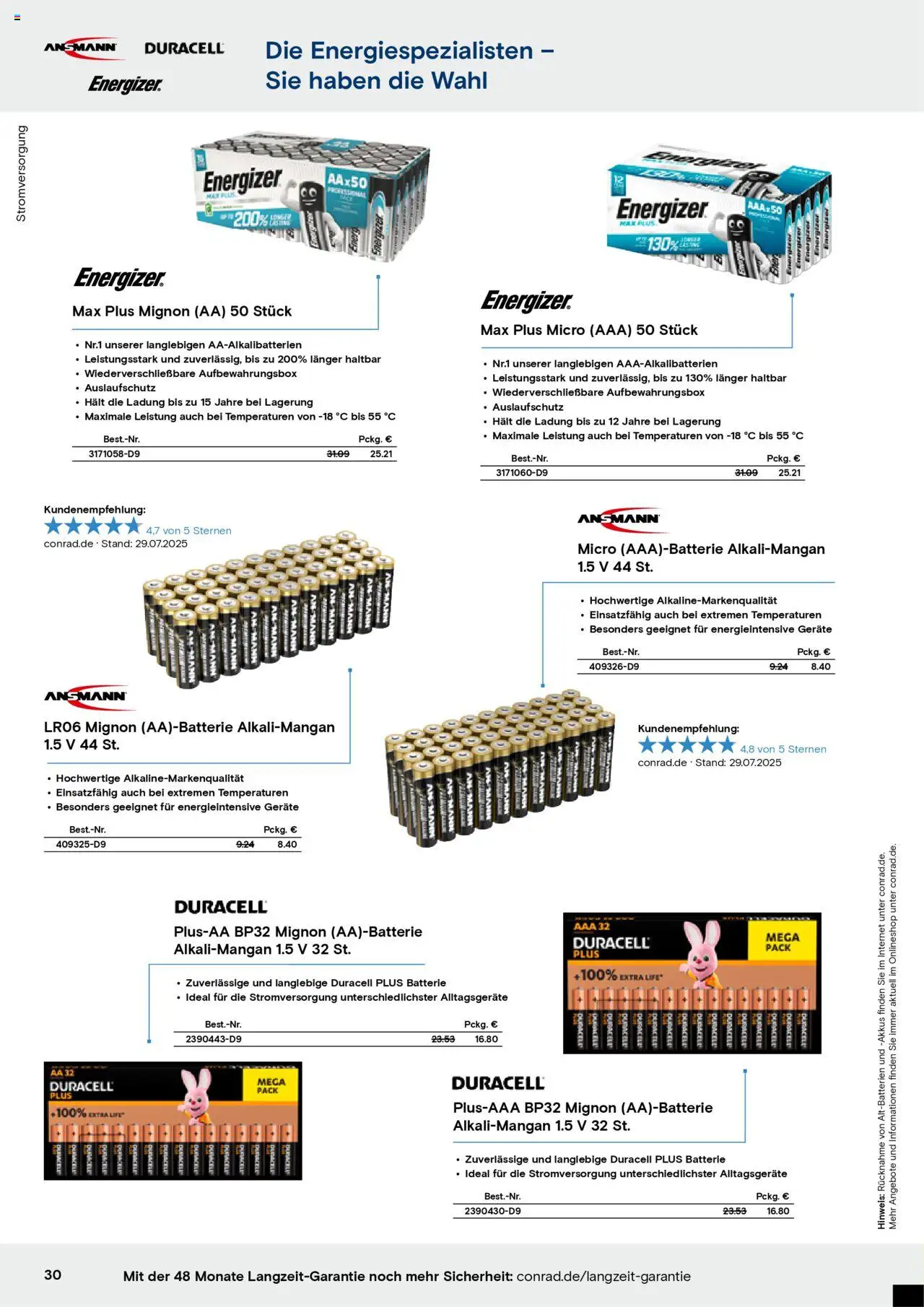 Conrad - Markenkatalog - gültig ab dem 25.08.2025 | Seite: 32 | Produkte: Batterie