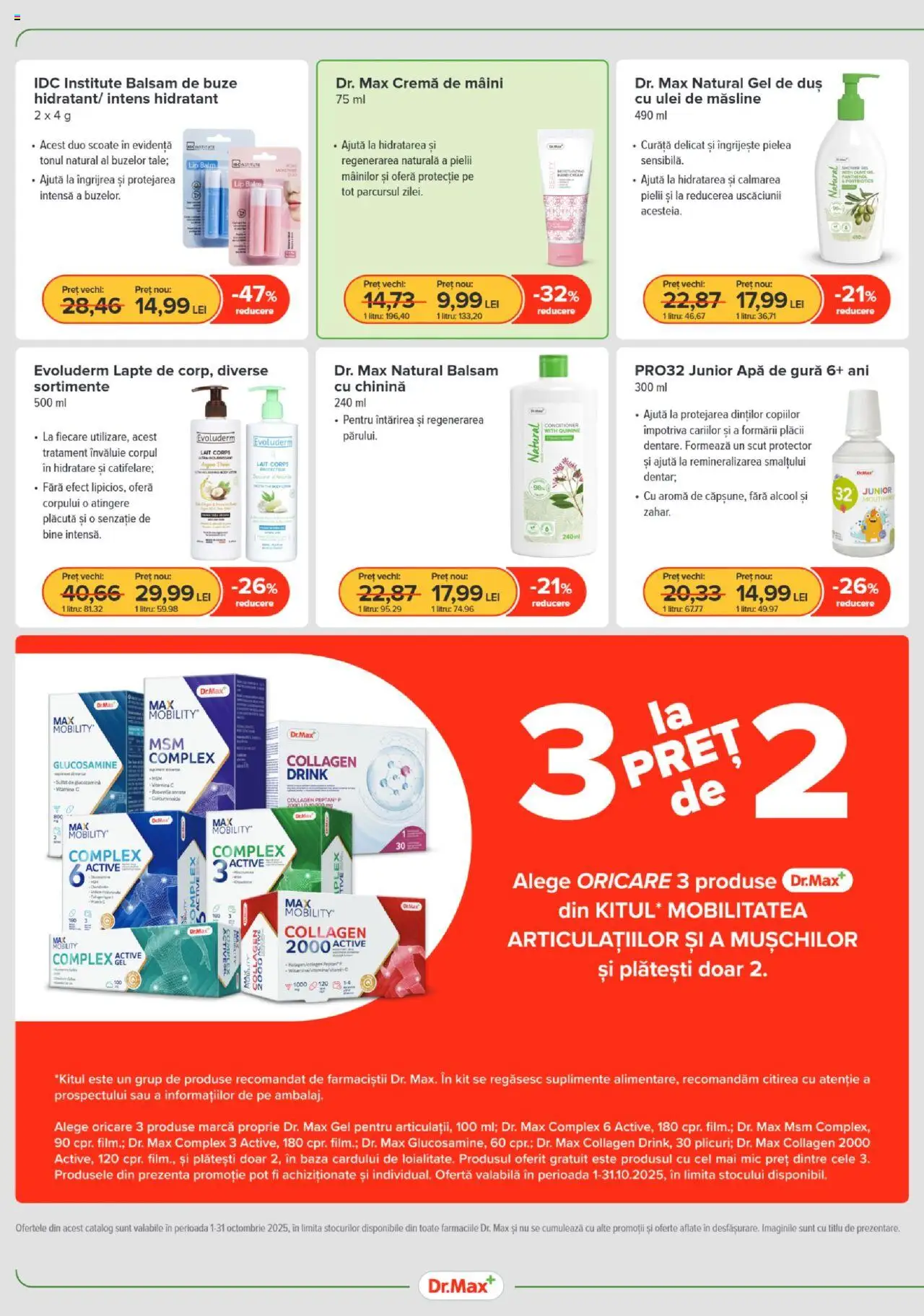 Noul catalog Dr.Max – valabil de la 01.10.2025 | Pagină: 2 | Produse: Balsam, Ulei, Cremă de mâini, Apă de gură