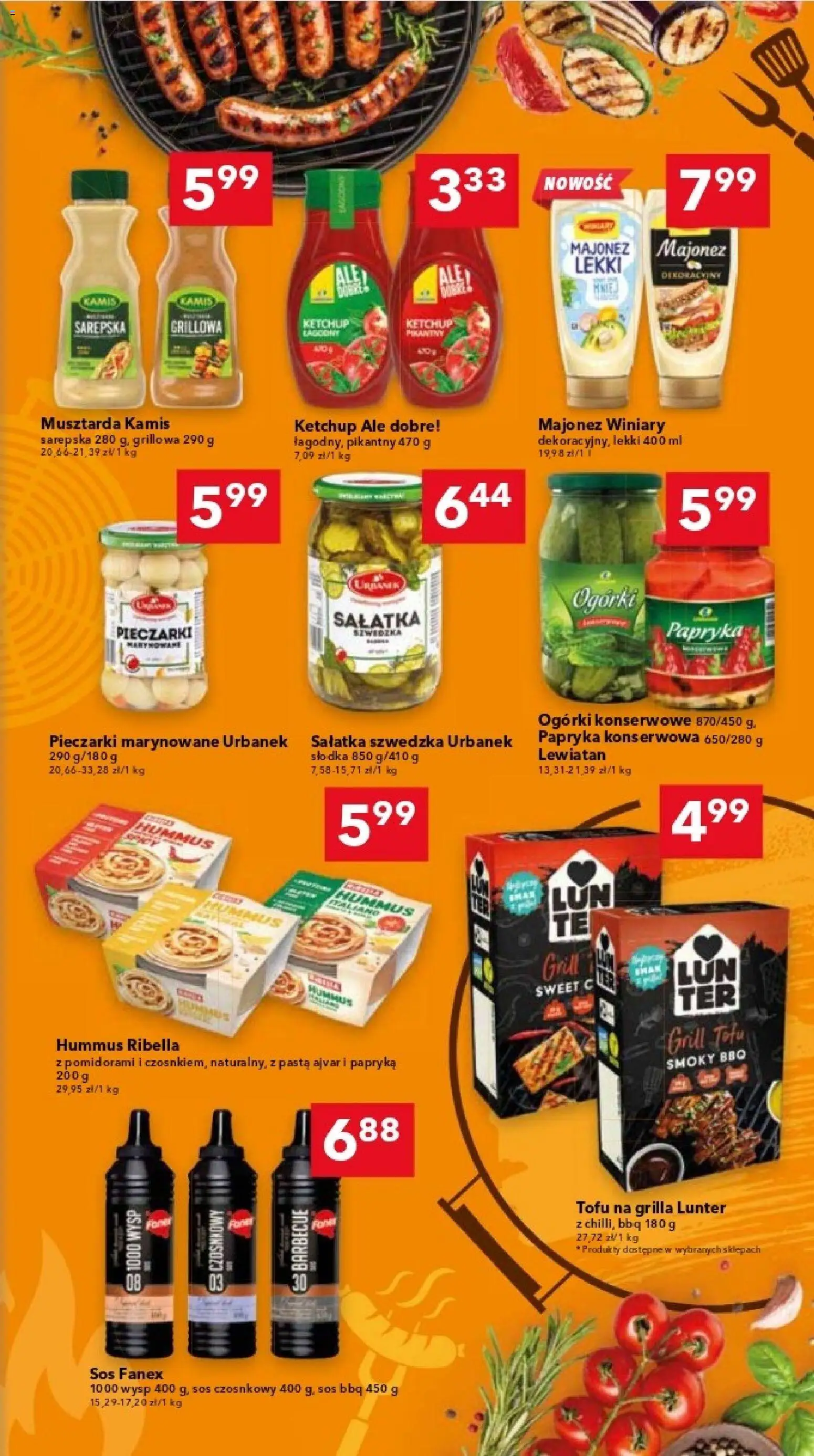 Lewiatan gazetka - Warszawa od 23.04.2026 | Strona: 7 | Produkty: Pieczarki, Ketchup, Majonez winiary, Ajvar