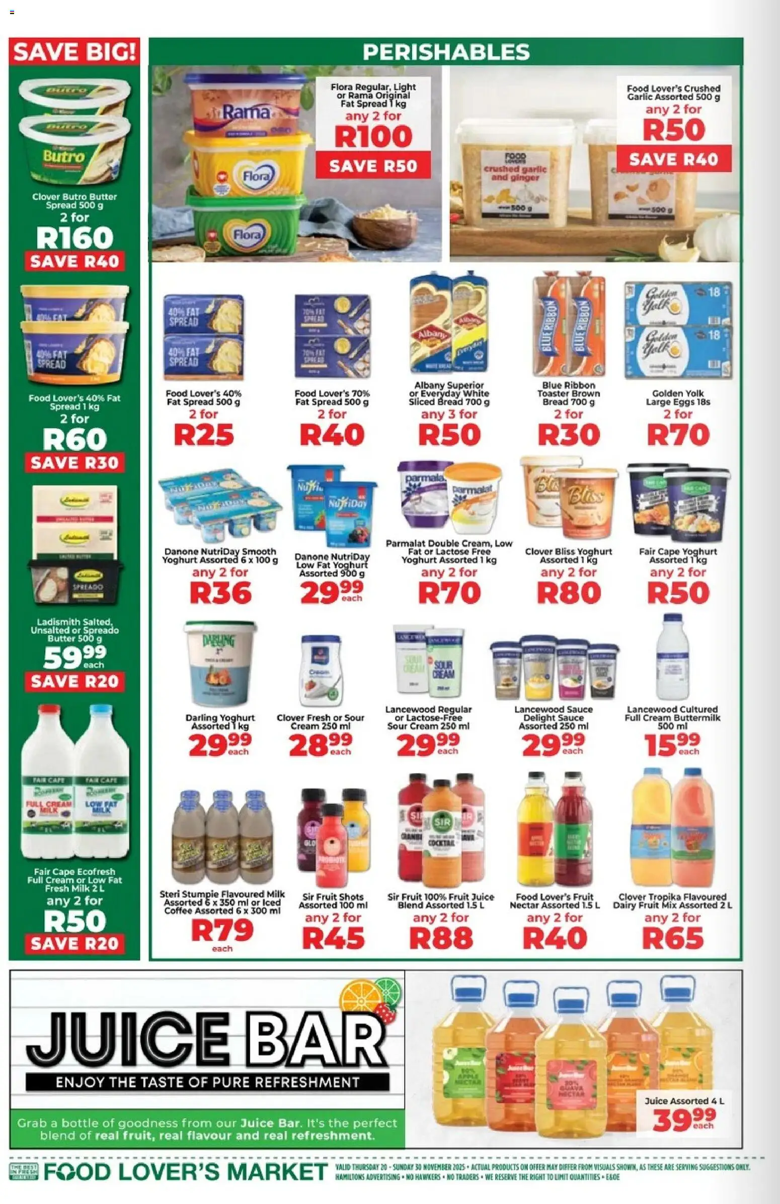 New Food Lover's Market catalogue – valid from 20.11.2025 | Page: 14 | Products: Yoghurt, Bread, Juice, Cream