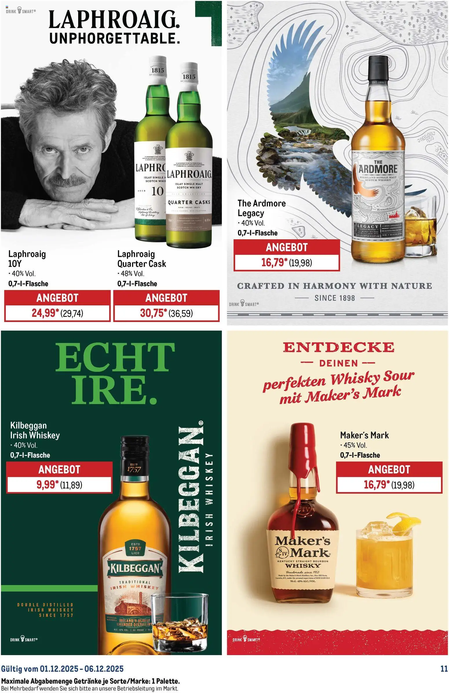 Metro Starke Marken – gültig ab 01.12.2025 | Seite: 11 | Produkte: Whisky, Bourbon, Whiskey