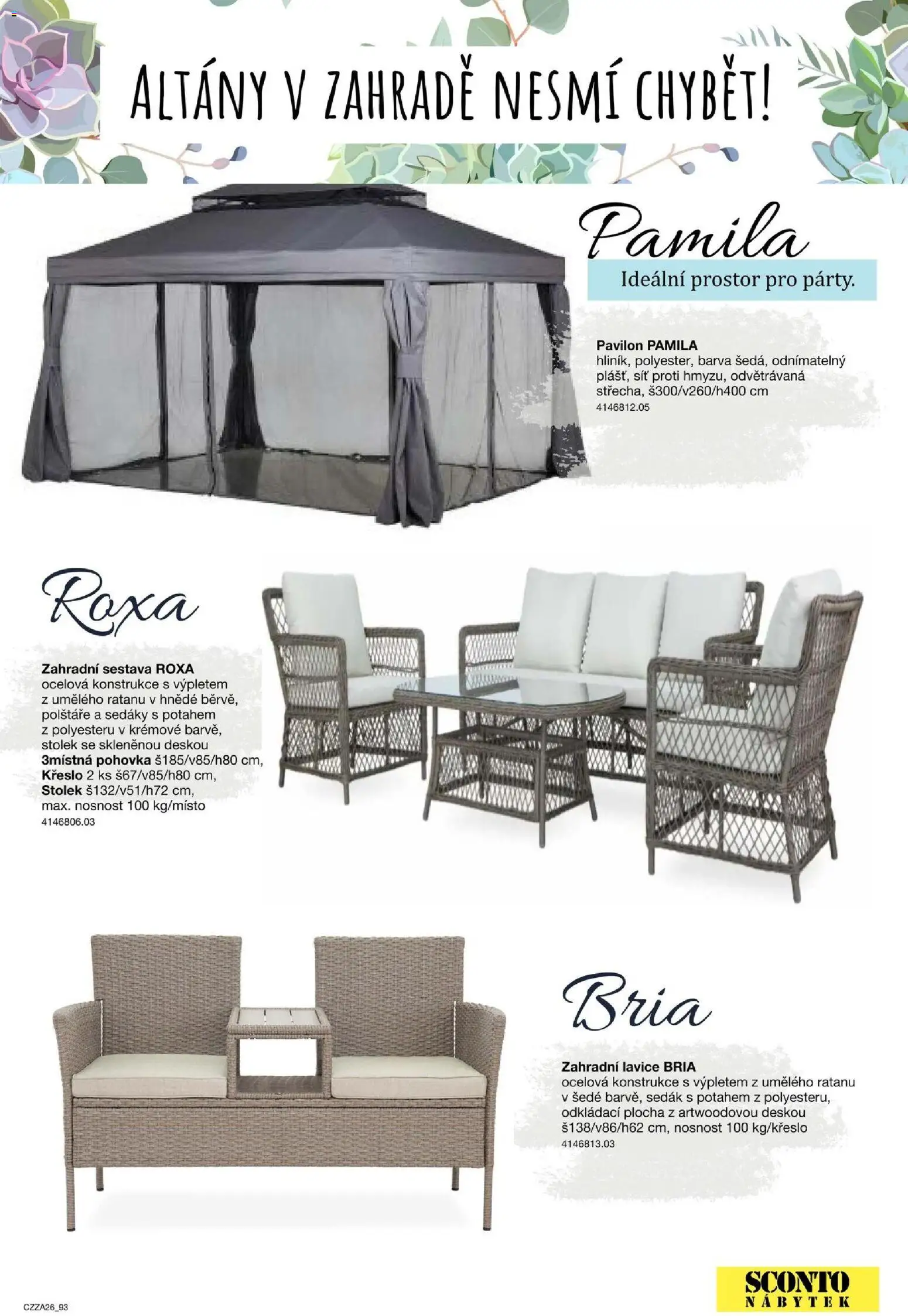 Sconto nábytek katalog - Zahradní speciál od 01.01.2026 | Strana: 93 | Produkty: Zahradní lavice, Nábytek, Pohovka, Křeslo