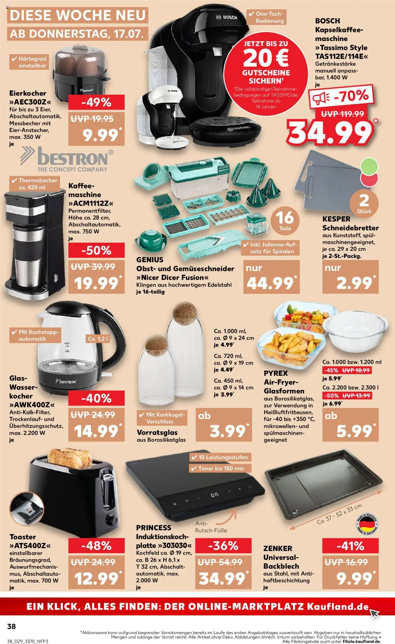 Kaufland prospekt Frankfurt (Oder)	 - gültig ab dem 17.07.2025 | Seite: 38 | Produkte: Bosch, Kaffee, Obst, Eierkocher