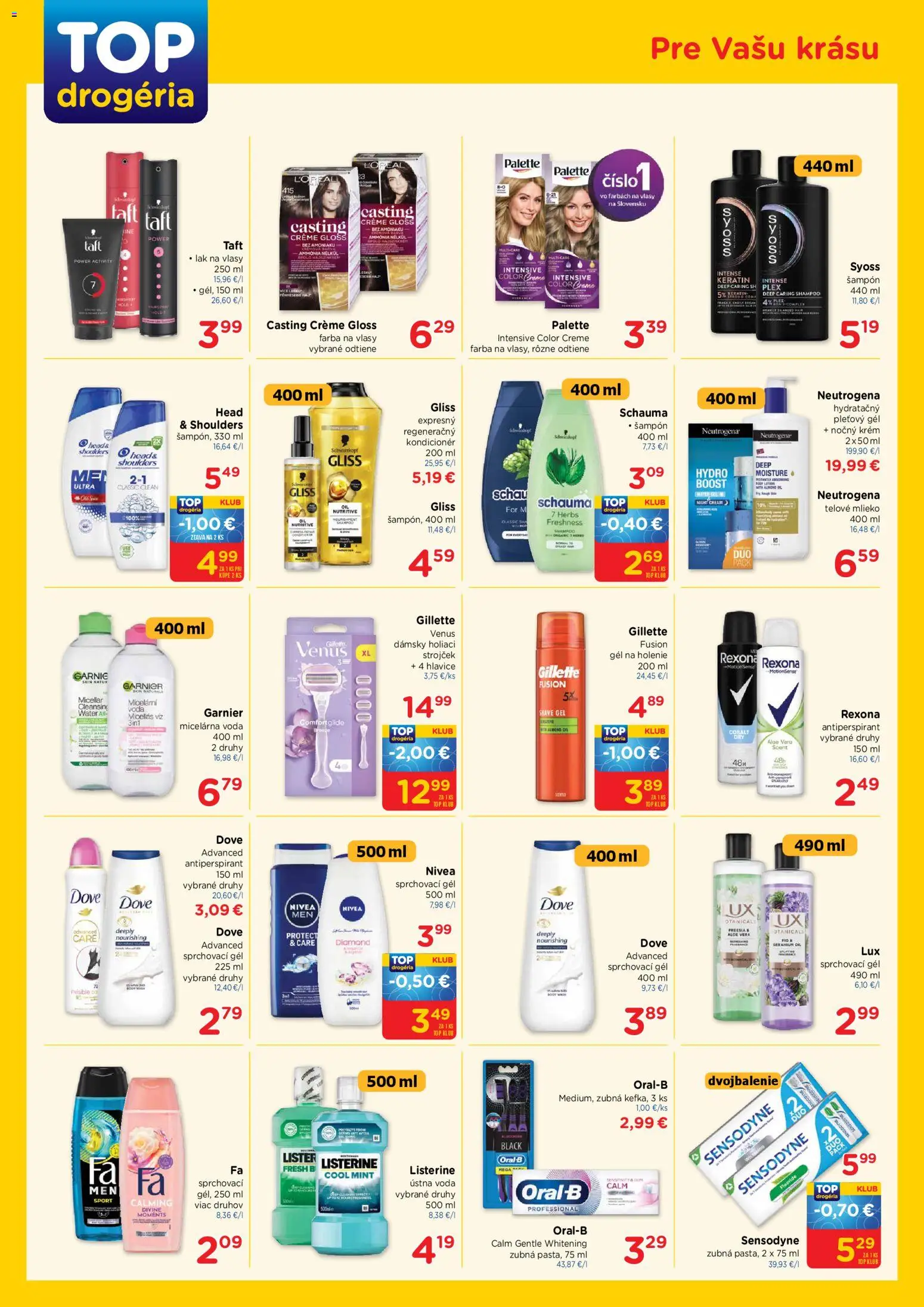 Nové TOP Drogéria akcie – leták je platný od 12.01.2026 | Strana: 3 | Produkty: Strojček, Aku, Nivea, Farba na vlasy