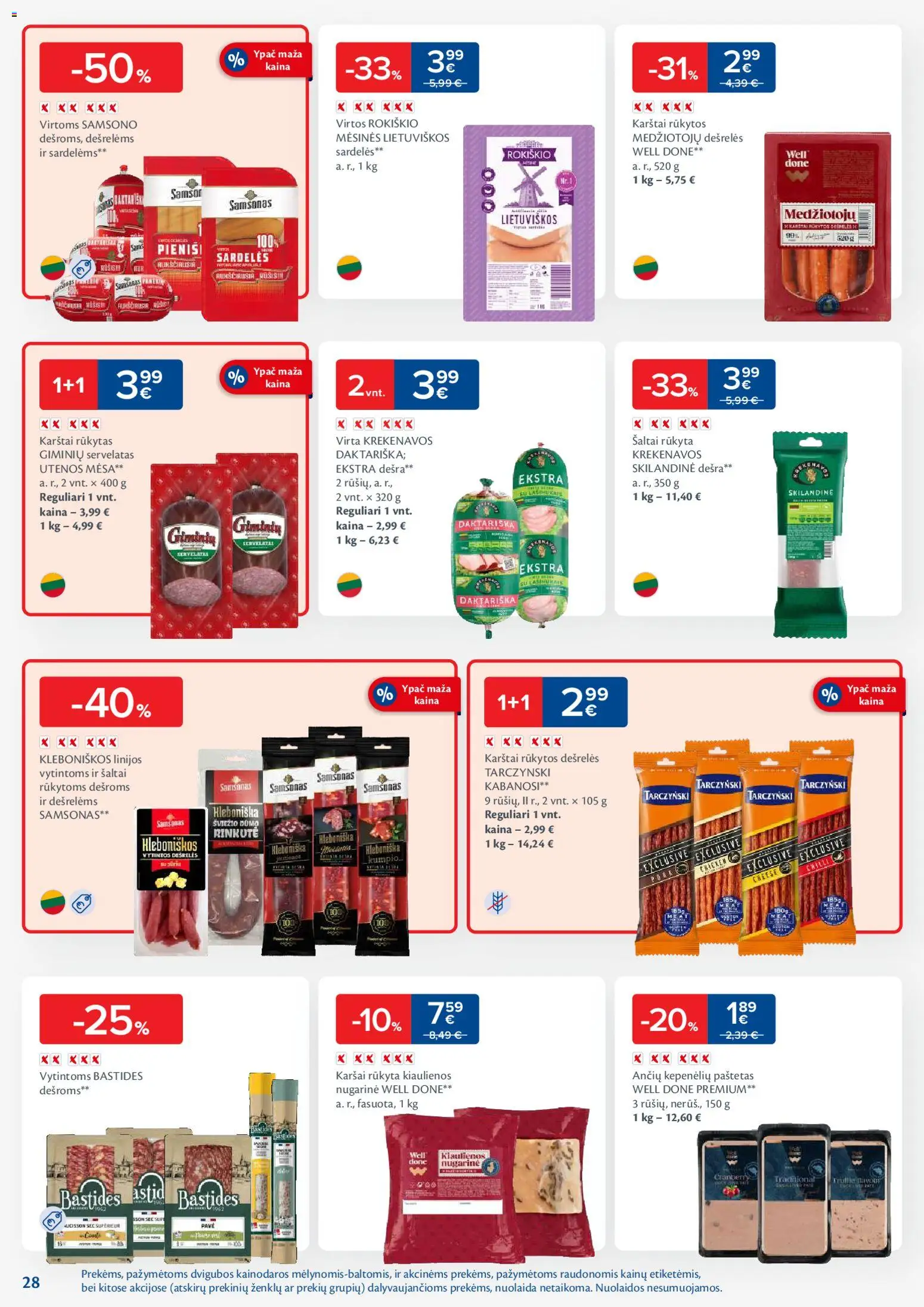 MAXIMA akcijos nuo 03.02.2026 | Puslapis: 28 | Prekių: Sardelės, Kiaulienos, Dešrelės, Dešra