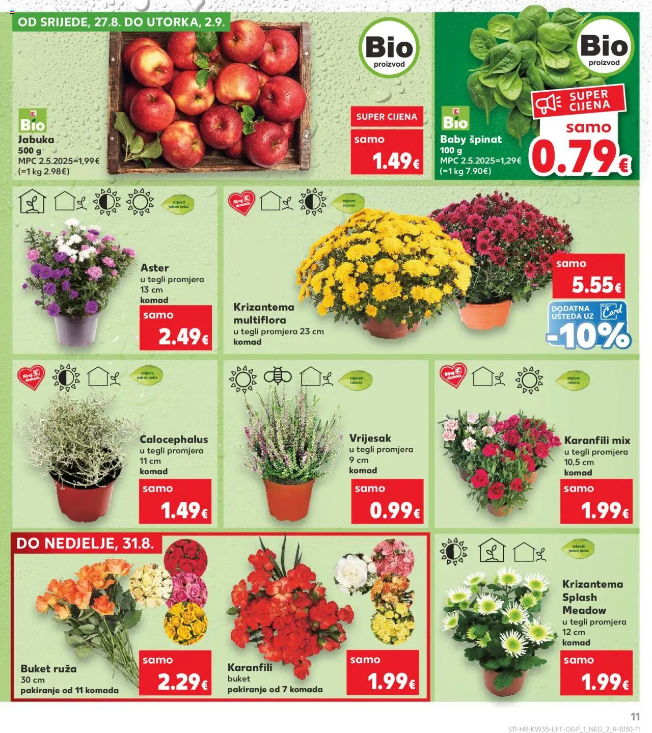 Kaufland katalog | vrijedi od 27.08.2025 | Stranica: 11 | Proizvodi: Špinat, Jabuka