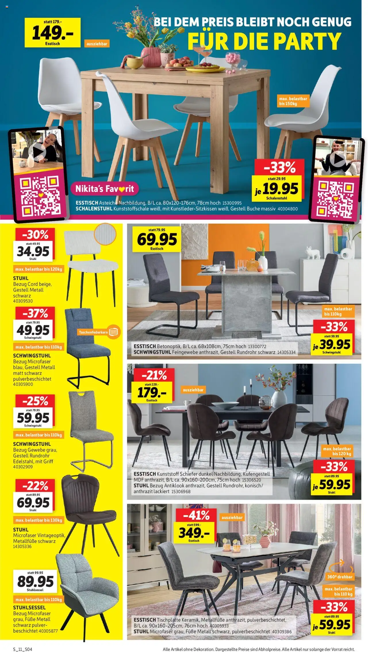 Sconto Prospekt 	 – gültig ab 13.10.2025 | Seite: 4 | Produkte: Esstisch, Stuhl
