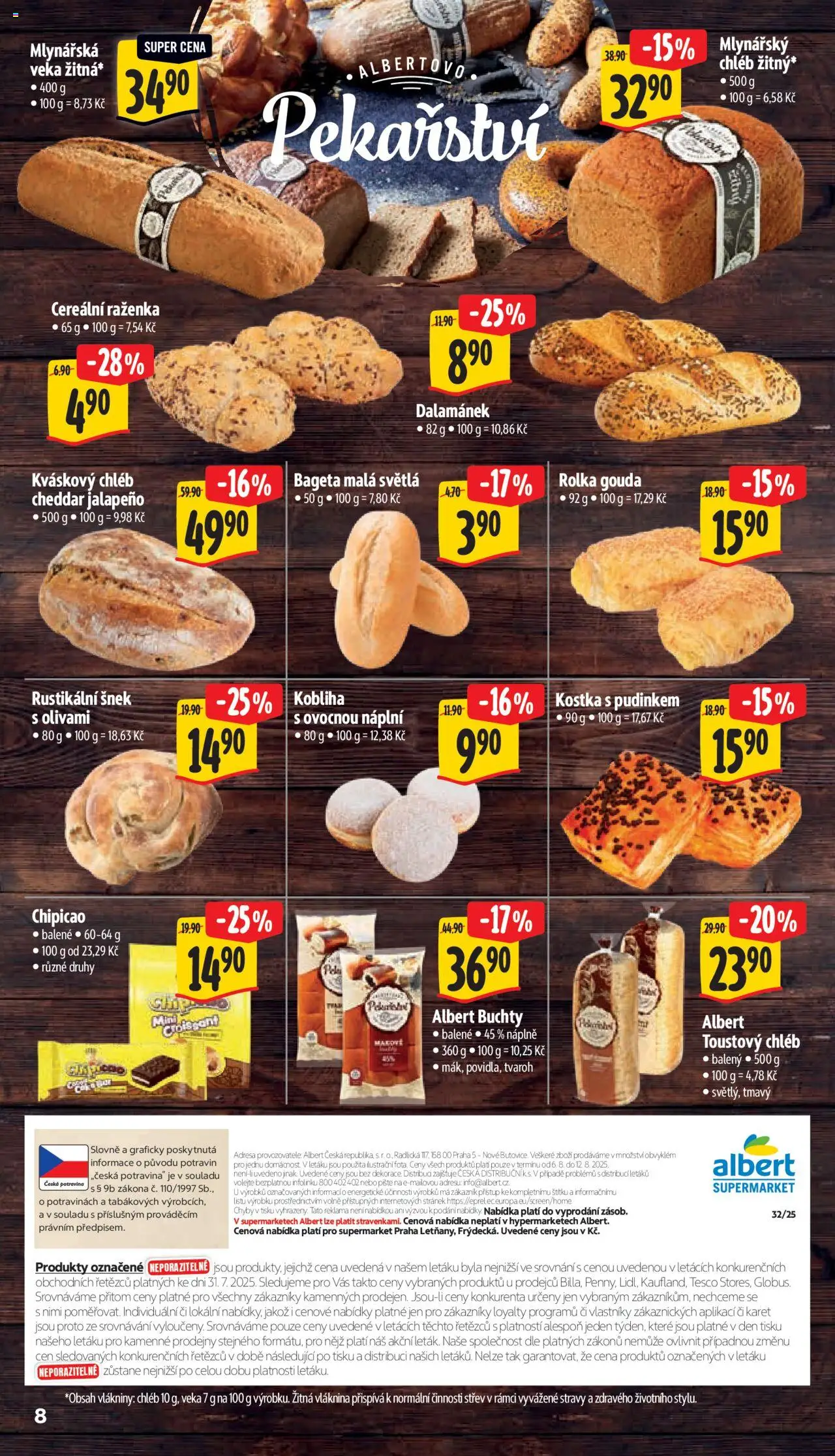 Albert leták - Supermarket - Letňany od 06.08.2025 | Strana: 19 | Produkty: Chléb, Kváskový chléb, Dalamánek, Cheddar