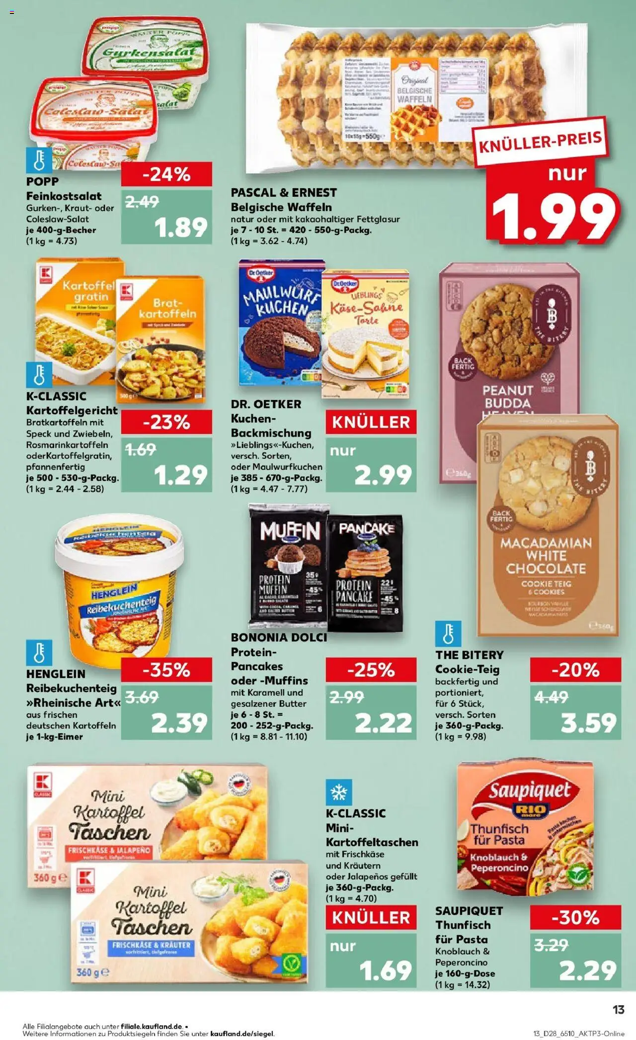 Kaufland prospekt Erftstadt	 - gültig ab dem 09.07.2025 | Seite: 13 | Produkte: Thunfisch, Knoblauch, Kraut, Frischkase