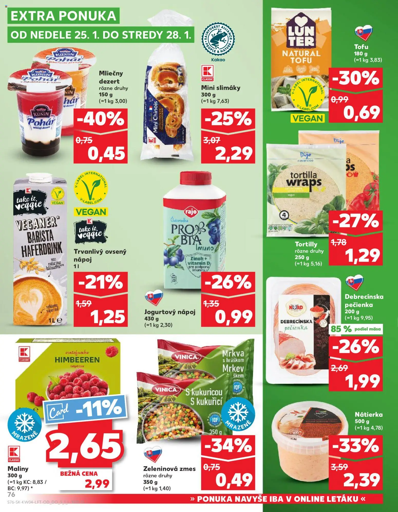 Nové Kaufland akcie – leták je platný od 22.01.2026 | Strana: 76 | Produkty: Barista, Tofu, Mrkva, Kakao
