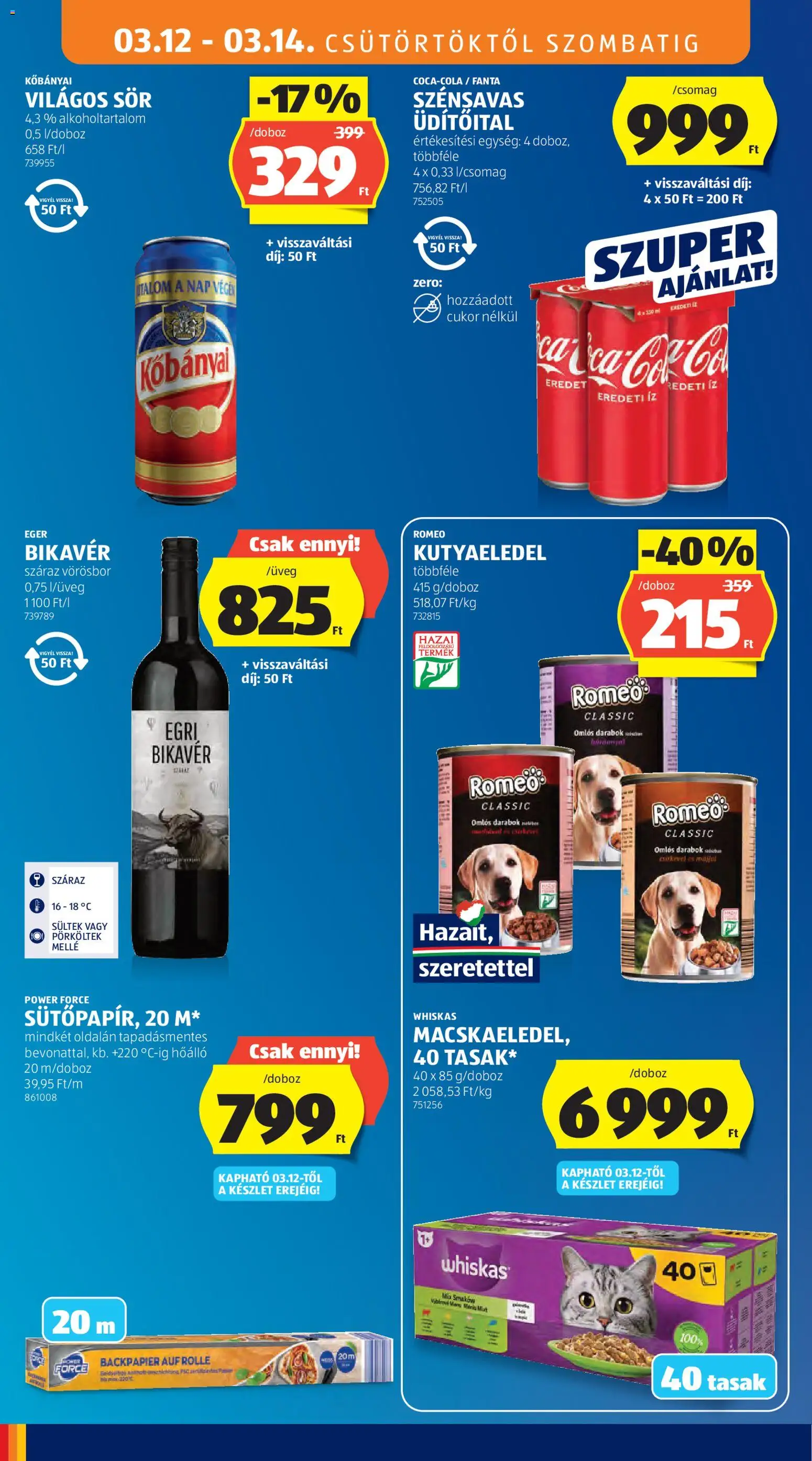 Aldi akciós ujság - amely érvényes a következő dátumtól: 12.03.2026 | Oldal: 34 | Termékek: Egér, Fanta, Whiskas, Vörösbor